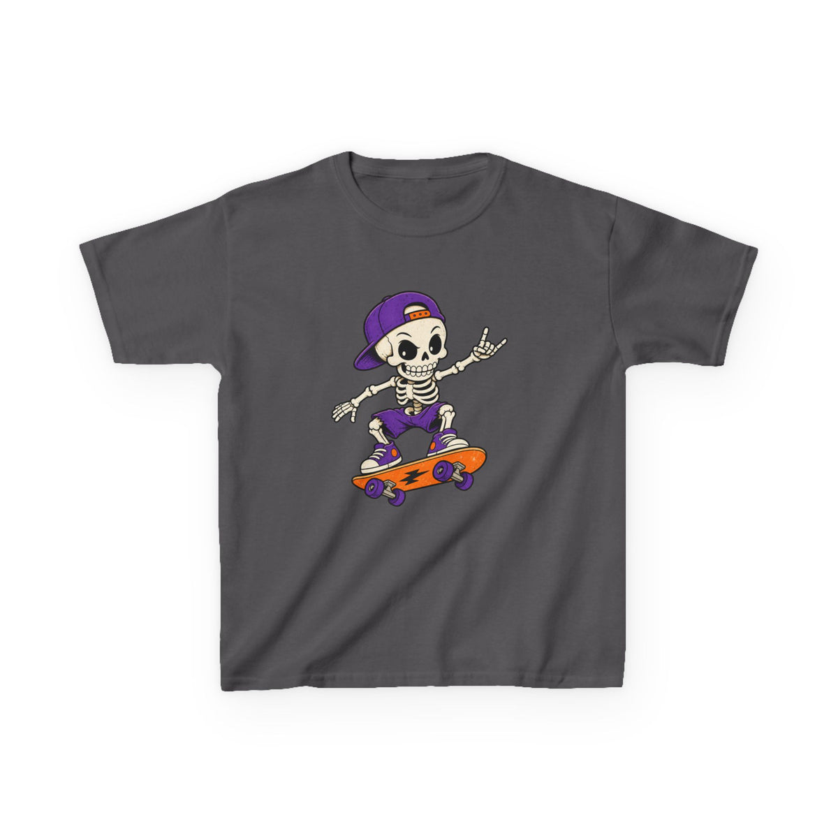 Kids Skateboard Skeleton T-Shirt – Cool Skateboarder Graphic Tee for Boys & Girls
