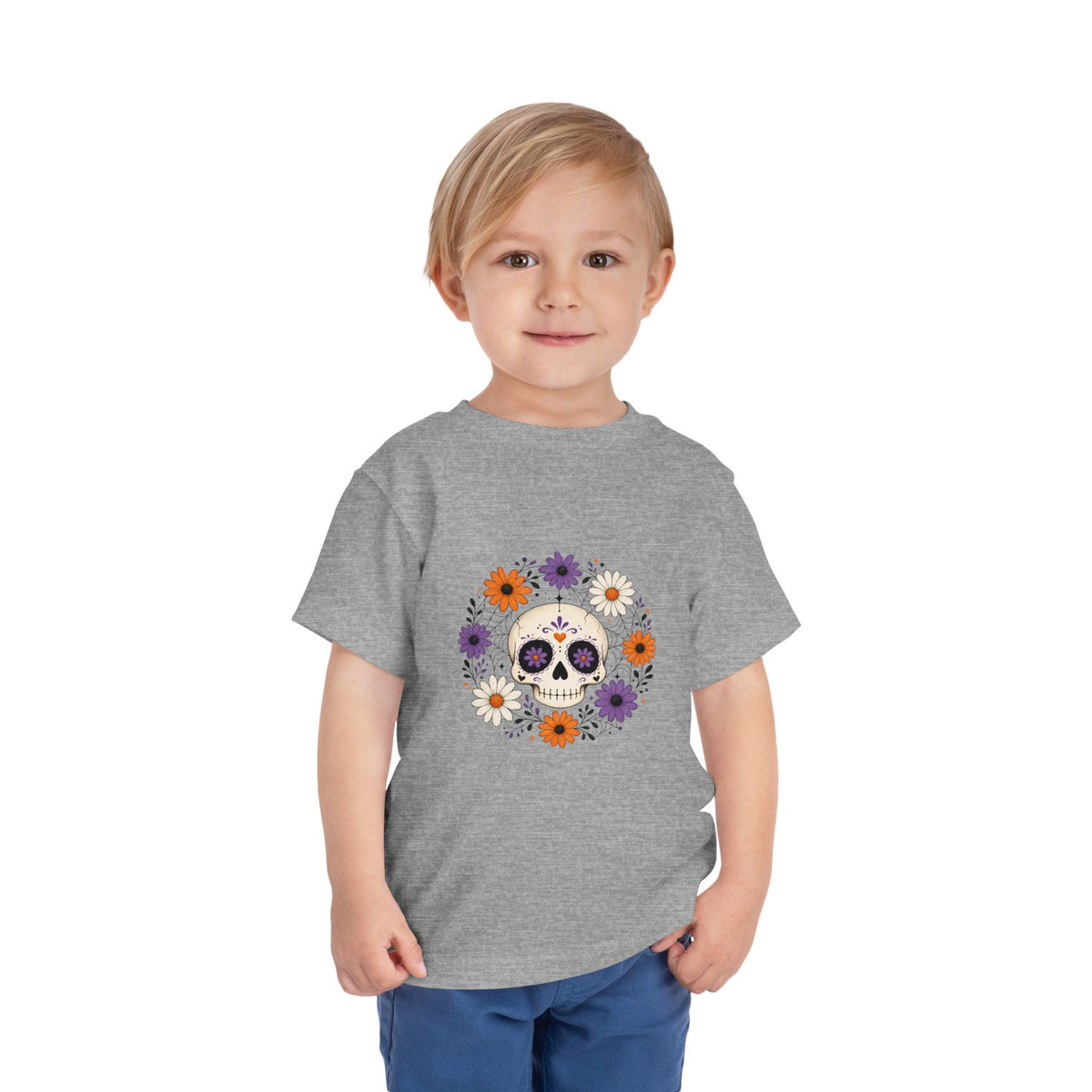 Toddler Tee — Floral Sugar Skull Day of the Dead Kids Shirt