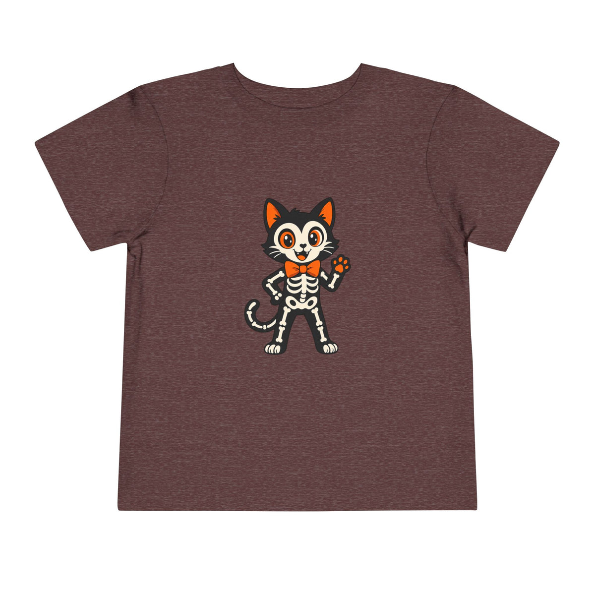 Toddler Tee — Cute Cat Skeleton Halloween Shirt
