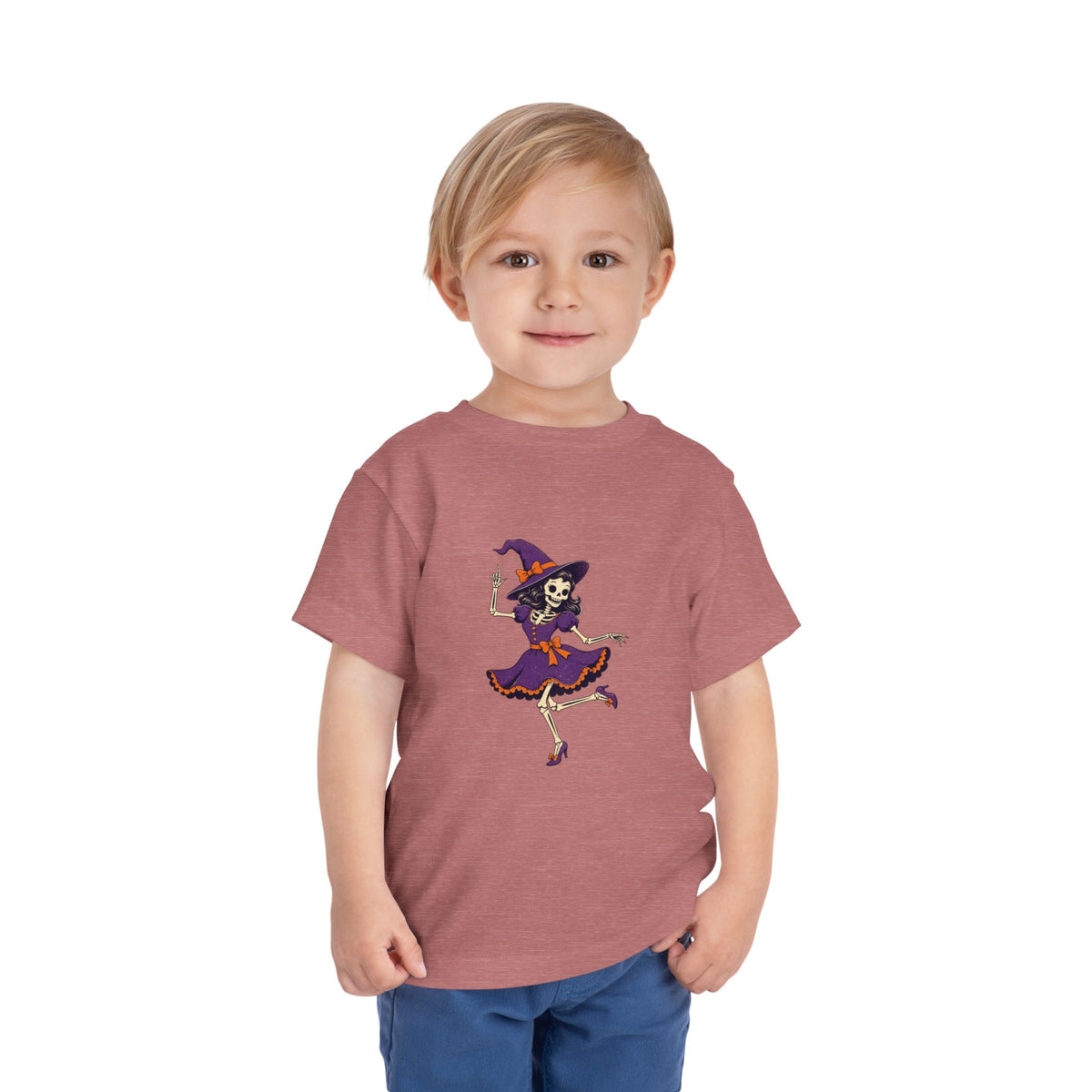 Toddler Witch Skeleton Tee — Cute Dancing Skeleton Halloween Shirt for Kids