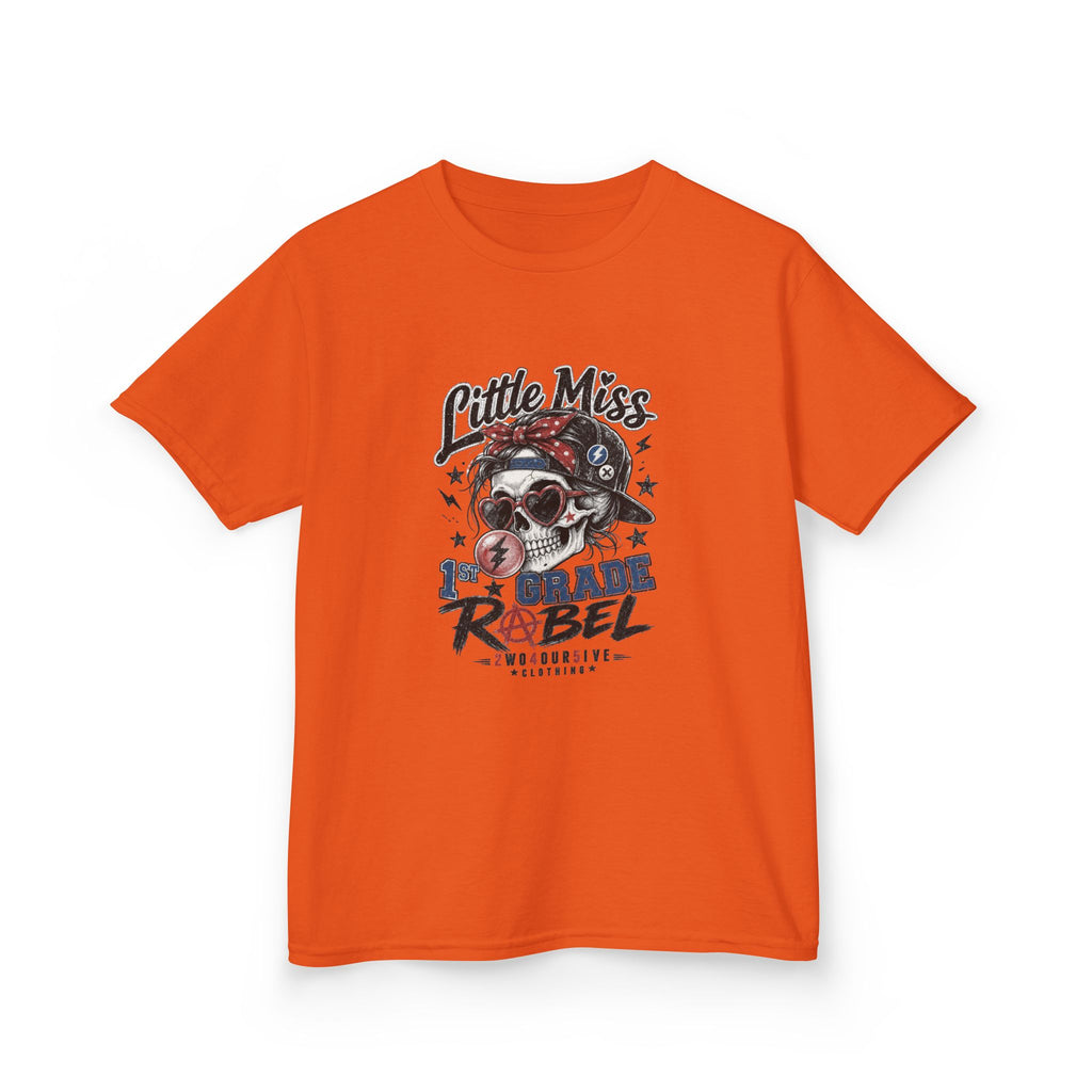 Kids T-Shirt — "Little Miss Rebel" Skull Bandana Graphic