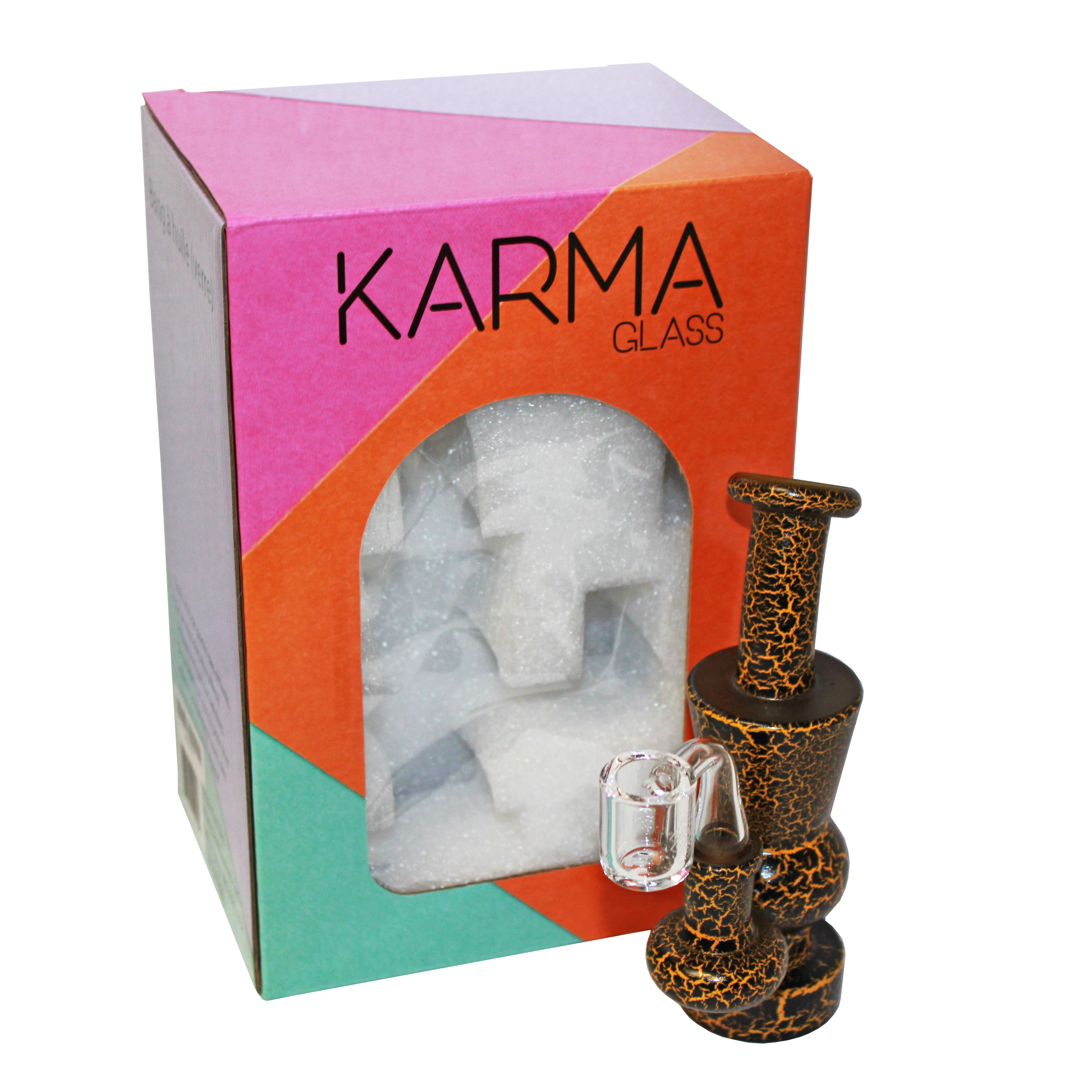 Karma | 6" Yellow Lightning Hourglass Glass Dab Rig