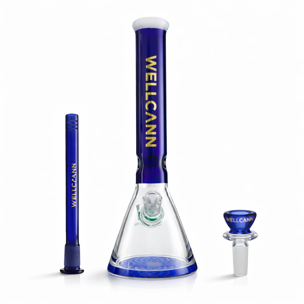 WELLCANN | 15" Thickened Base Geometric Beaker Glass Bong