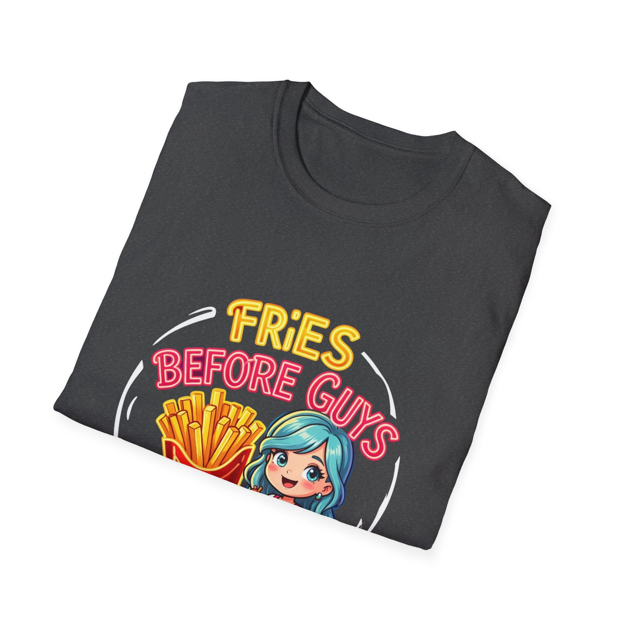 Fries Before Guys Tee — Cute Cartoon French Fry Graphic T-Shirt