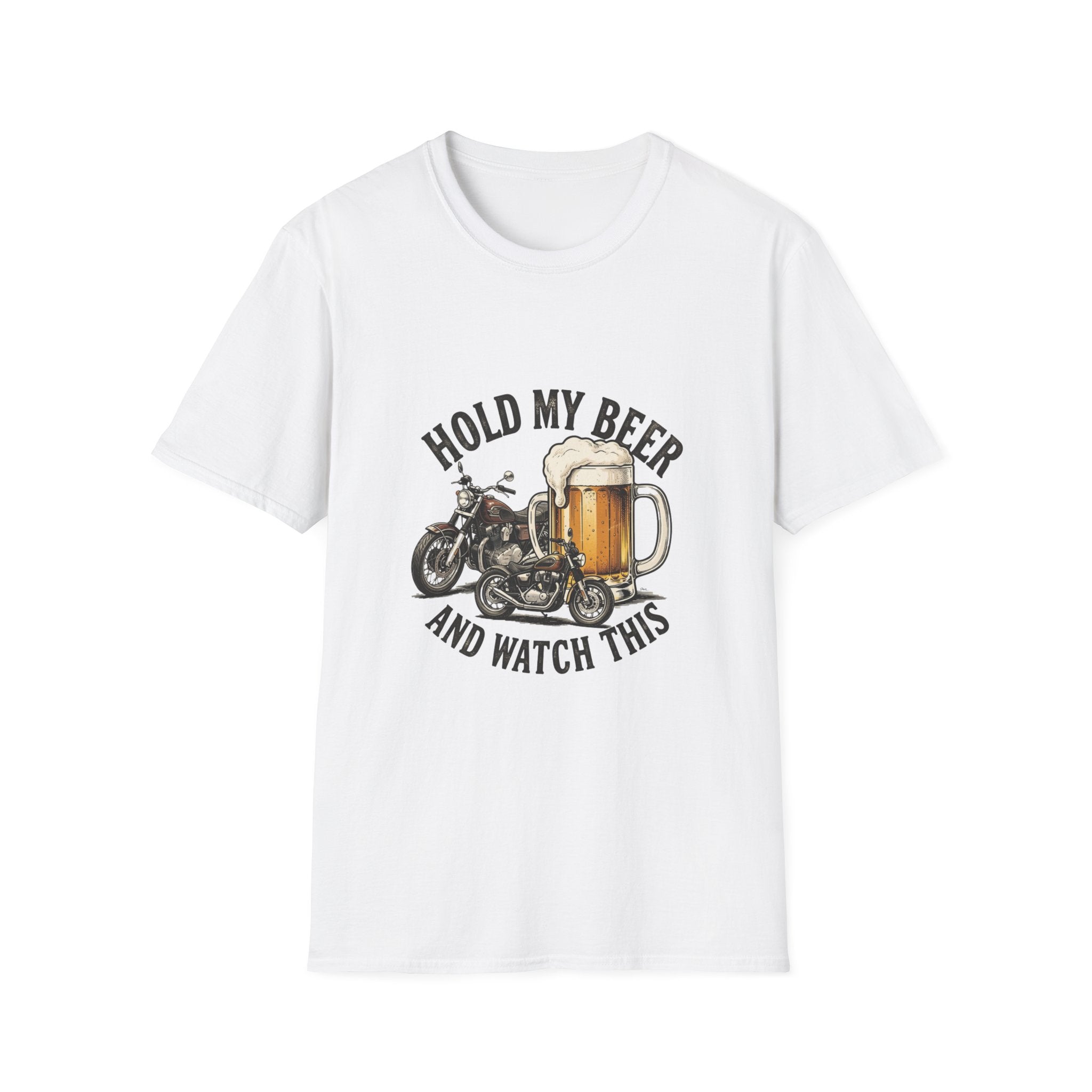 Motorcycle Beer T-Shirt — "Hold My Beer and Watch This" Graphic Tee
