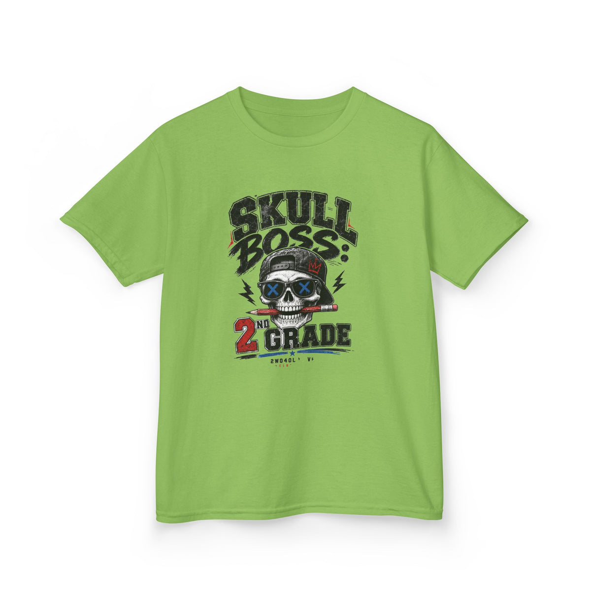 Kids Tee — "Skull Boss 2nd Grade" Back-to-School Graphic Shirt