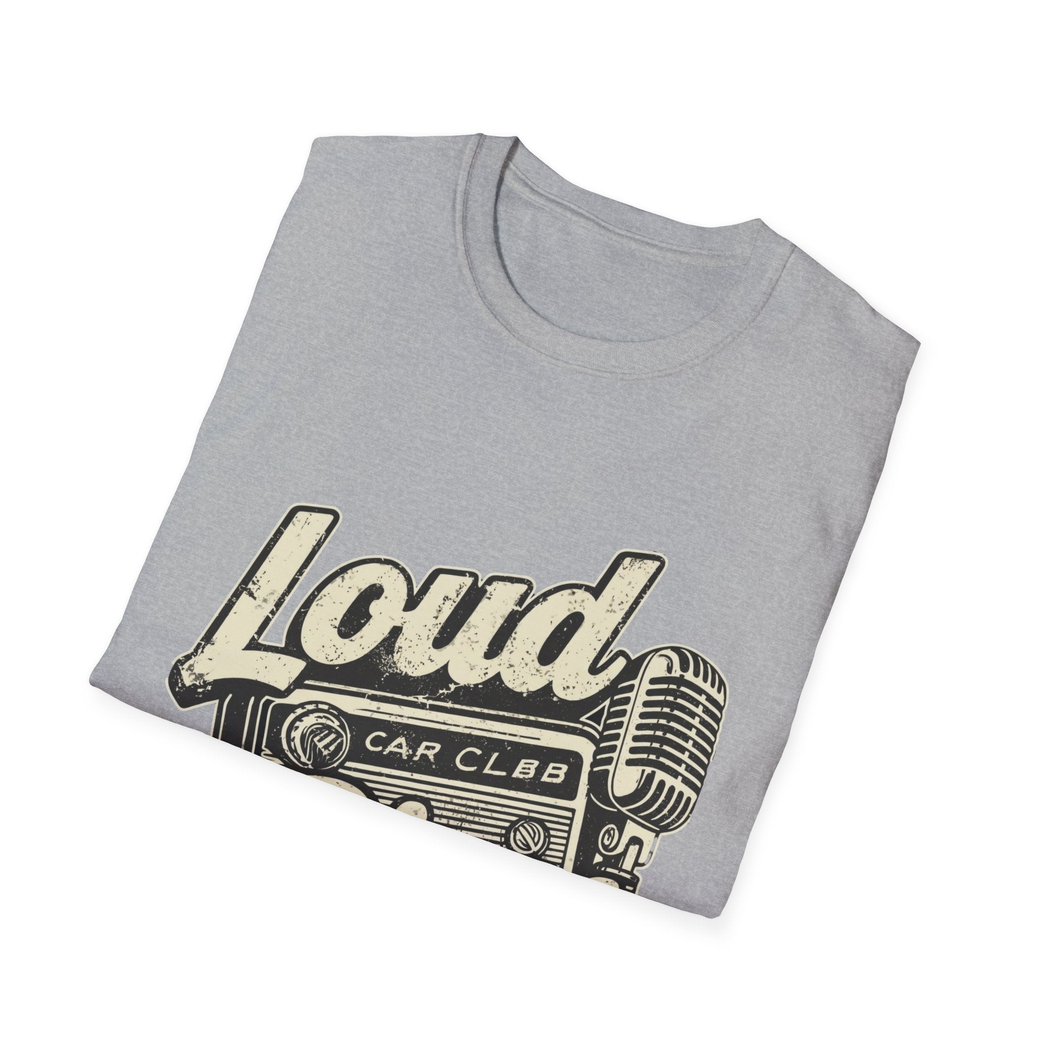Loud Pipes Car Club T-Shirt — Retro Microphone Vintage Racing Tee