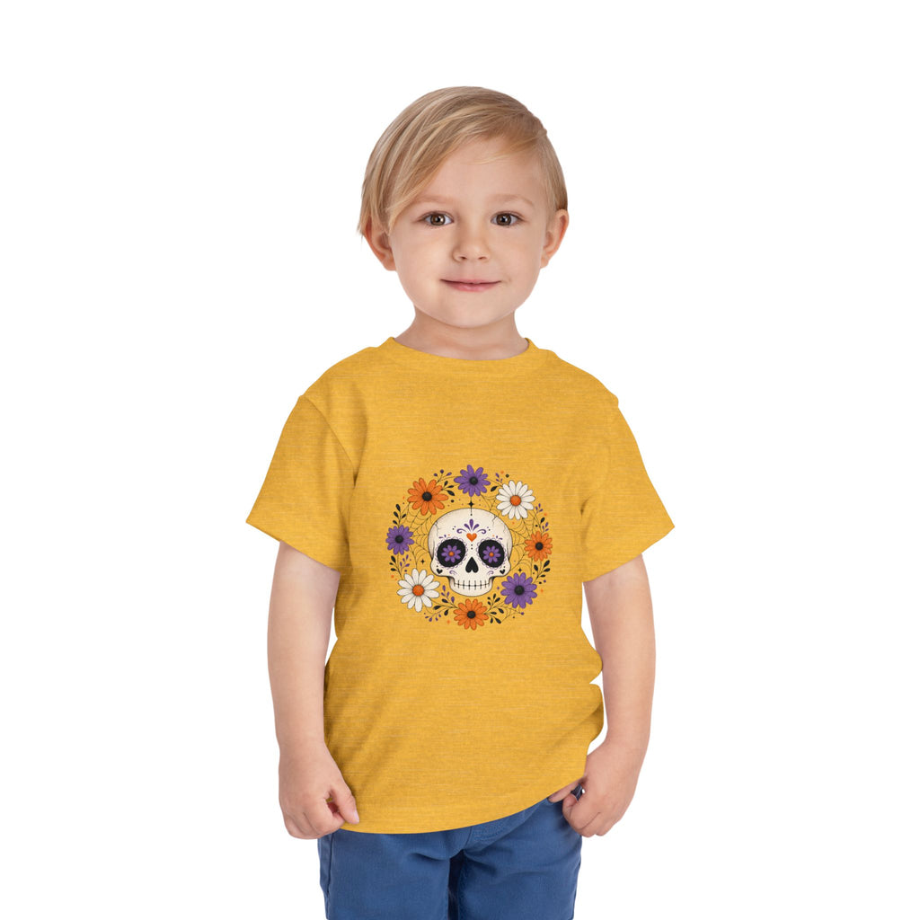 Toddler Tee — Floral Sugar Skull Day of the Dead Kids Shirt