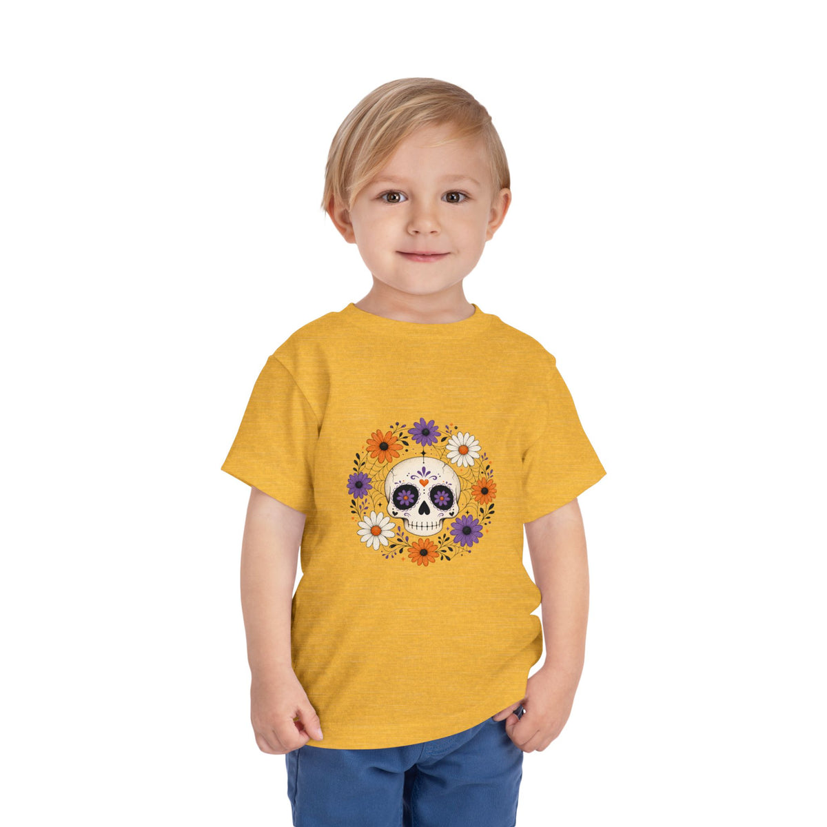 Toddler Tee — Floral Sugar Skull Day of the Dead Kids Shirt