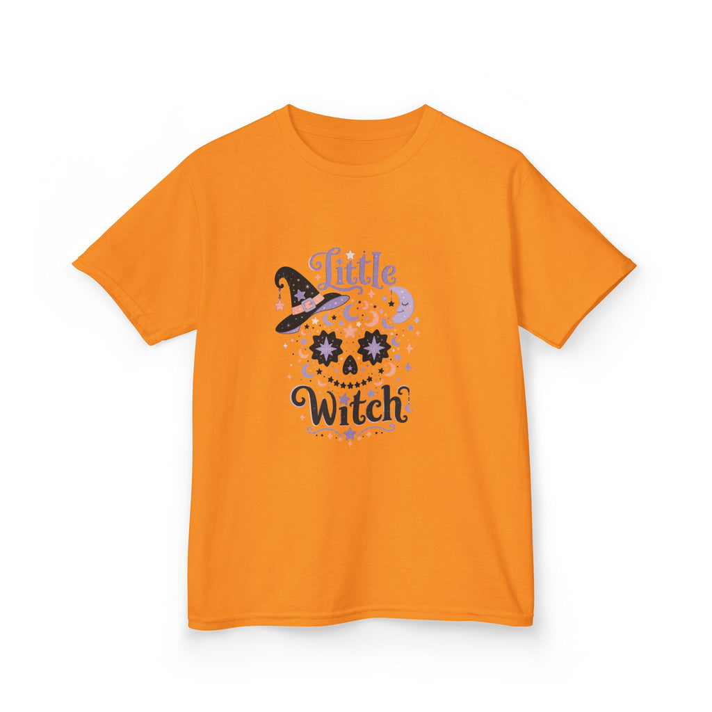 Kids T-Shirt - "Little Witch" Halloween Skull Design