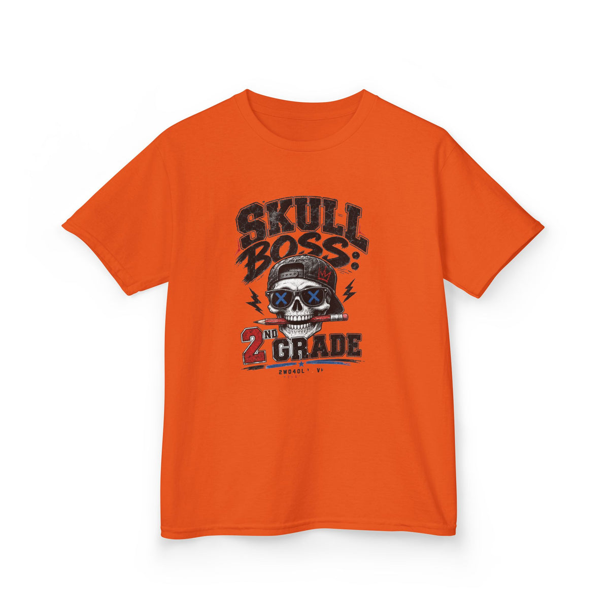 Kids Tee — "Skull Boss 2nd Grade" Back-to-School Graphic Shirt