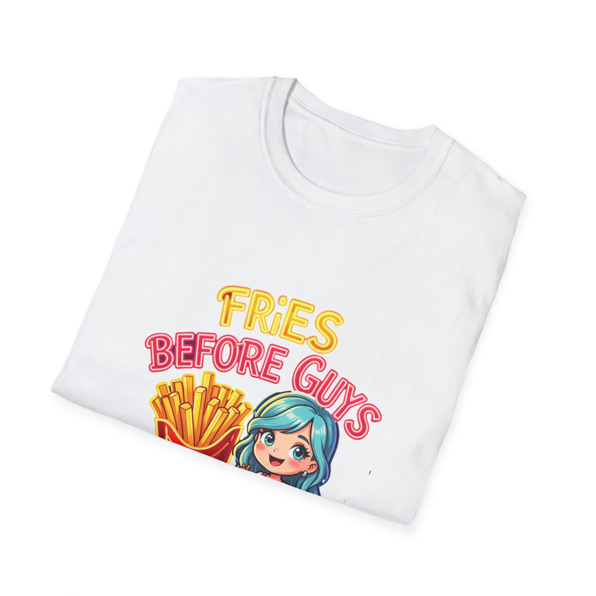 Fries Before Guys Tee — Cute Cartoon French Fry Graphic T-Shirt