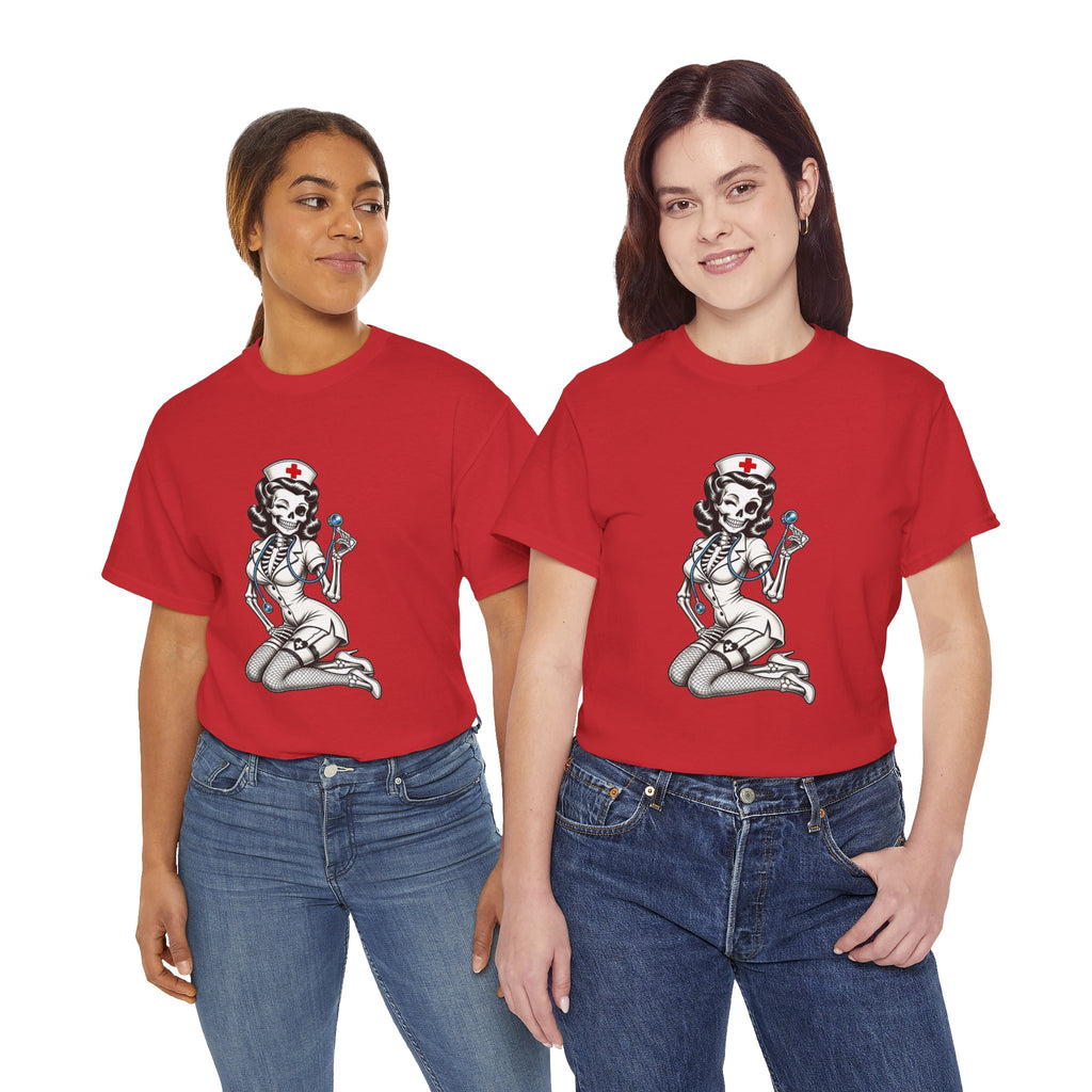 Pin-Up Nurse T-Shirt — Retro Vintage Nurse Girl Graphic Tee