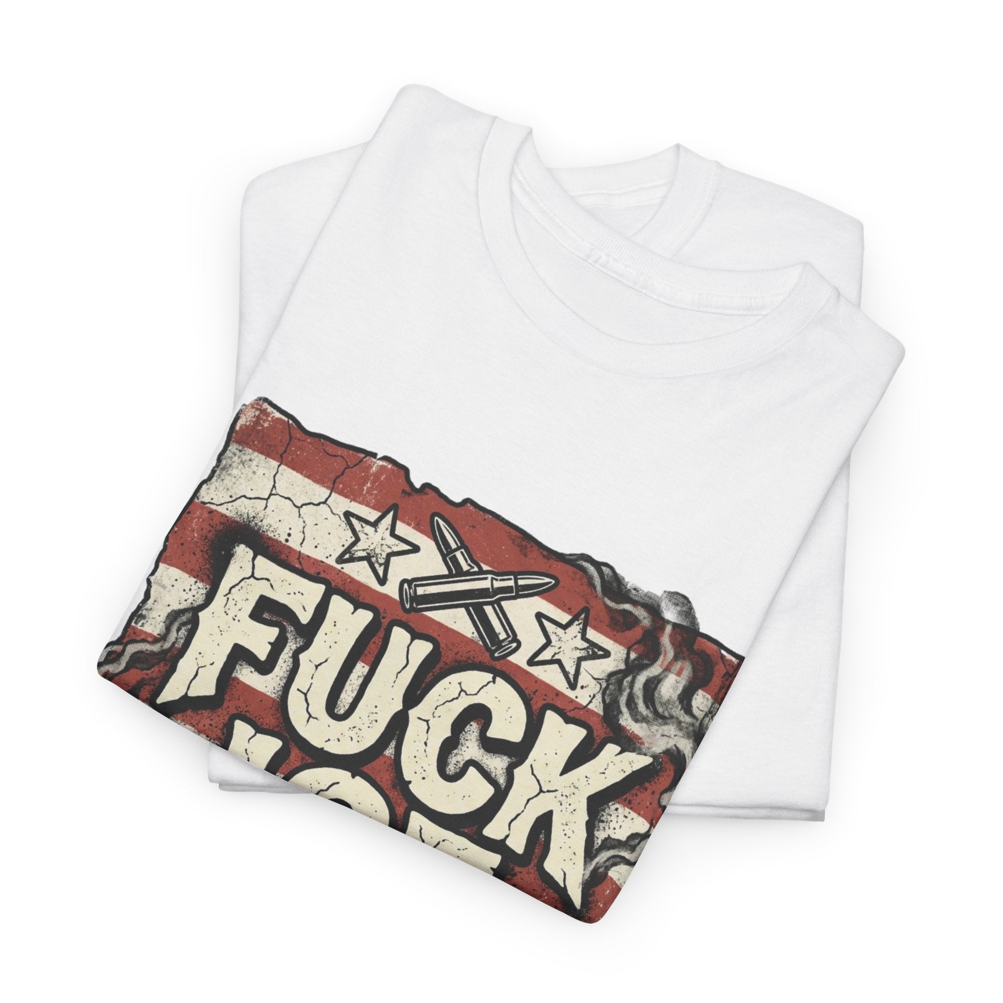 Graphic Tee — "FUCK ICE" Distressed American Flag Protest T‑Shirt