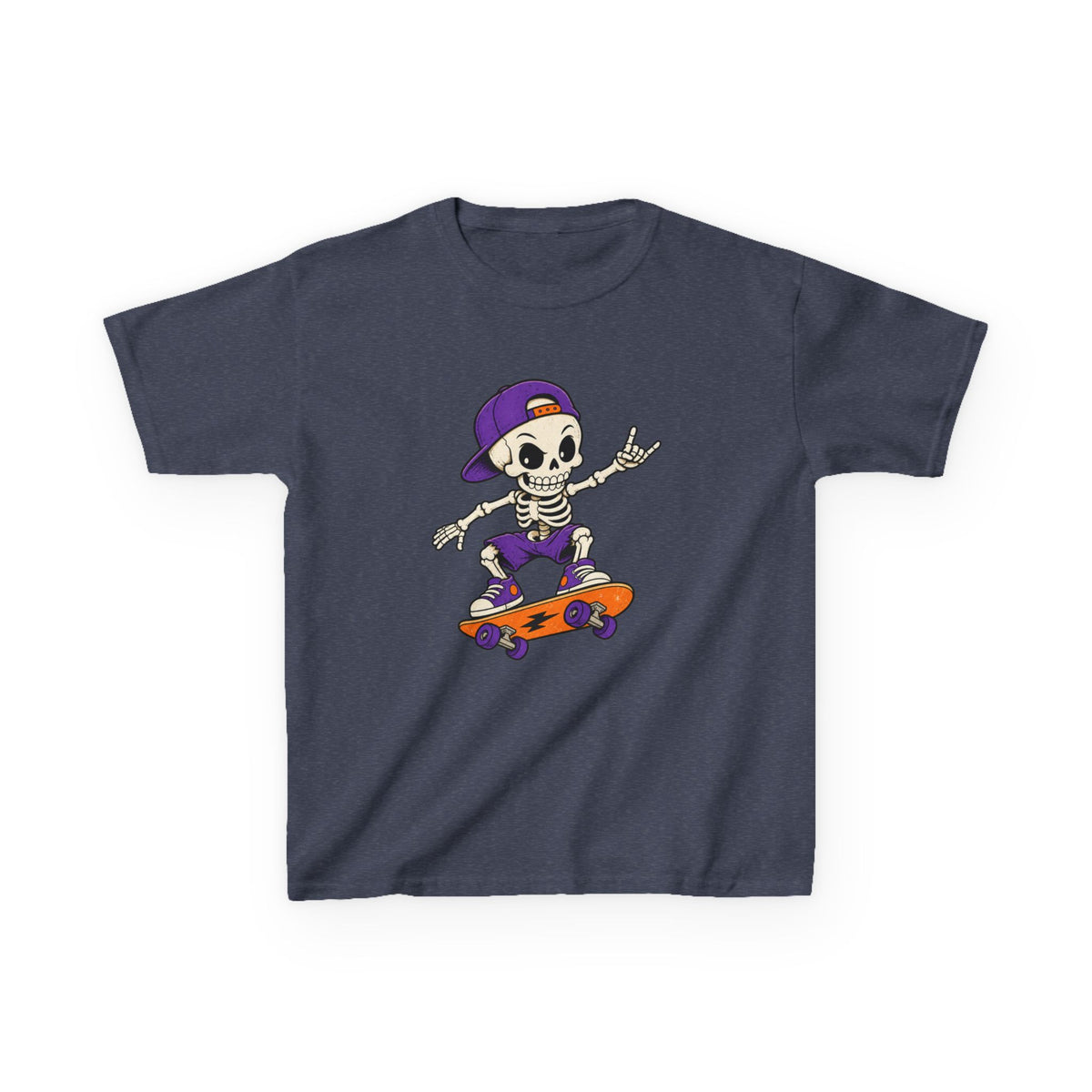 Kids Skateboard Skeleton T-Shirt – Cool Skateboarder Graphic Tee for Boys & Girls
