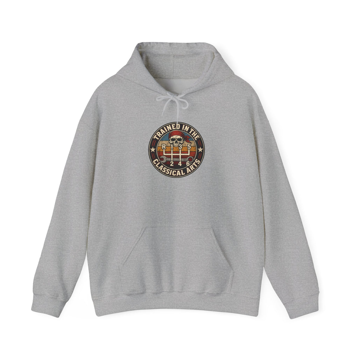 Trained in the Classical Arts Hoodie | Manual Stick Shift Car