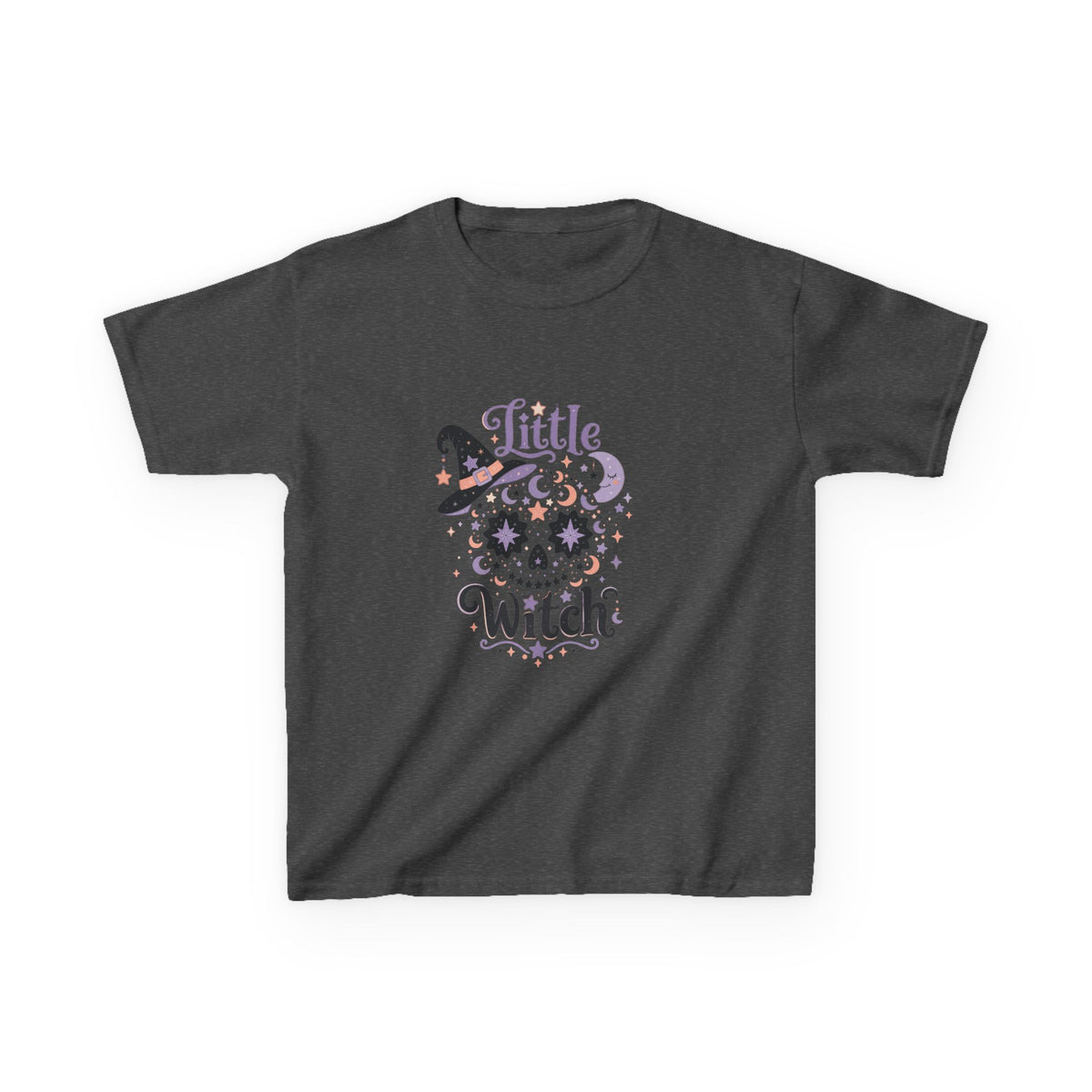 Kids T-Shirt - "Little Witch" Halloween Skull Design