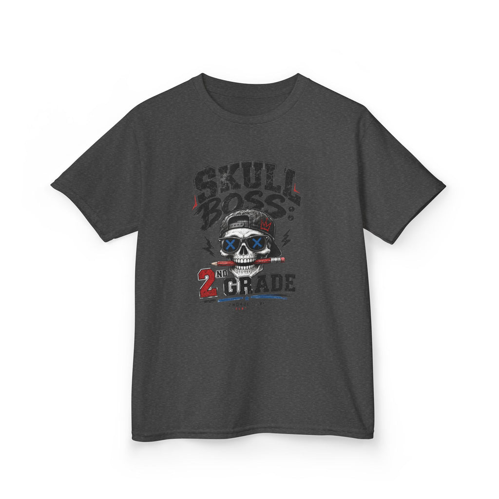 Kids Tee — "Skull Boss 2nd Grade" Back-to-School Graphic Shirt