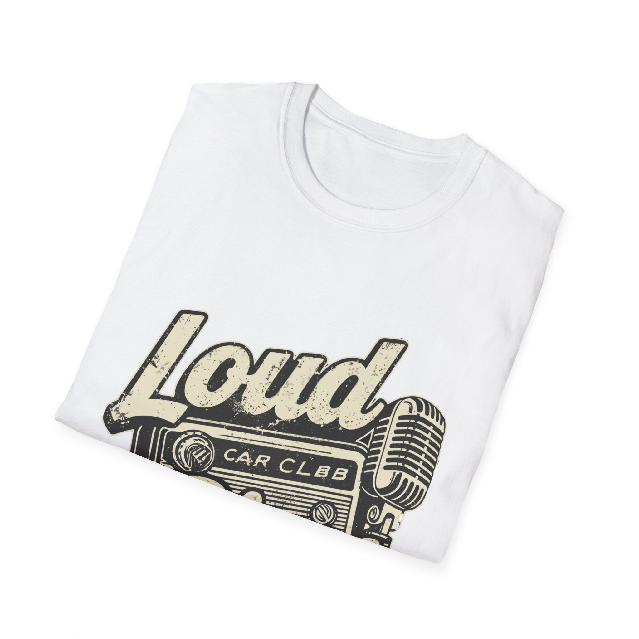 Loud Pipes Car Club T-Shirt — Retro Microphone Vintage Racing Tee