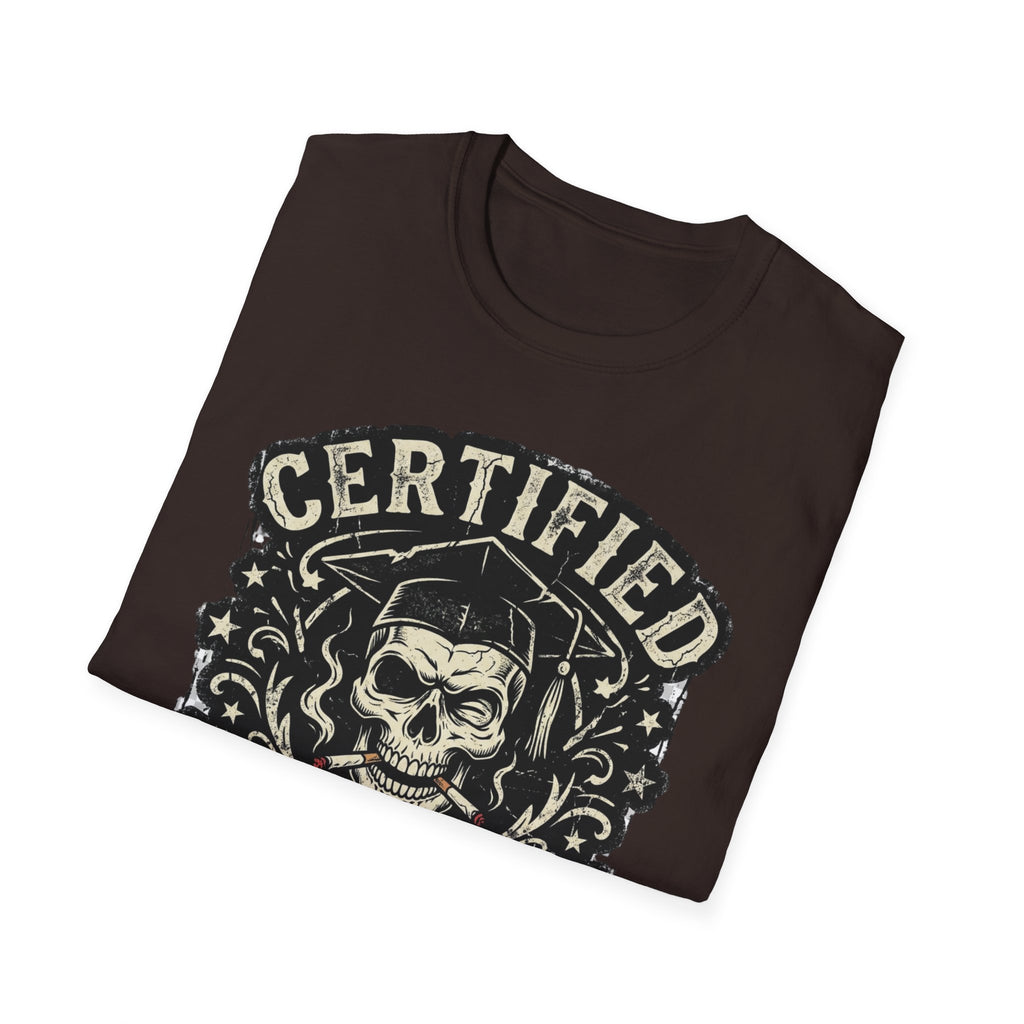 Certified Smarts Skull T-Shirt – Funny Rebel Geek Graphic Tee