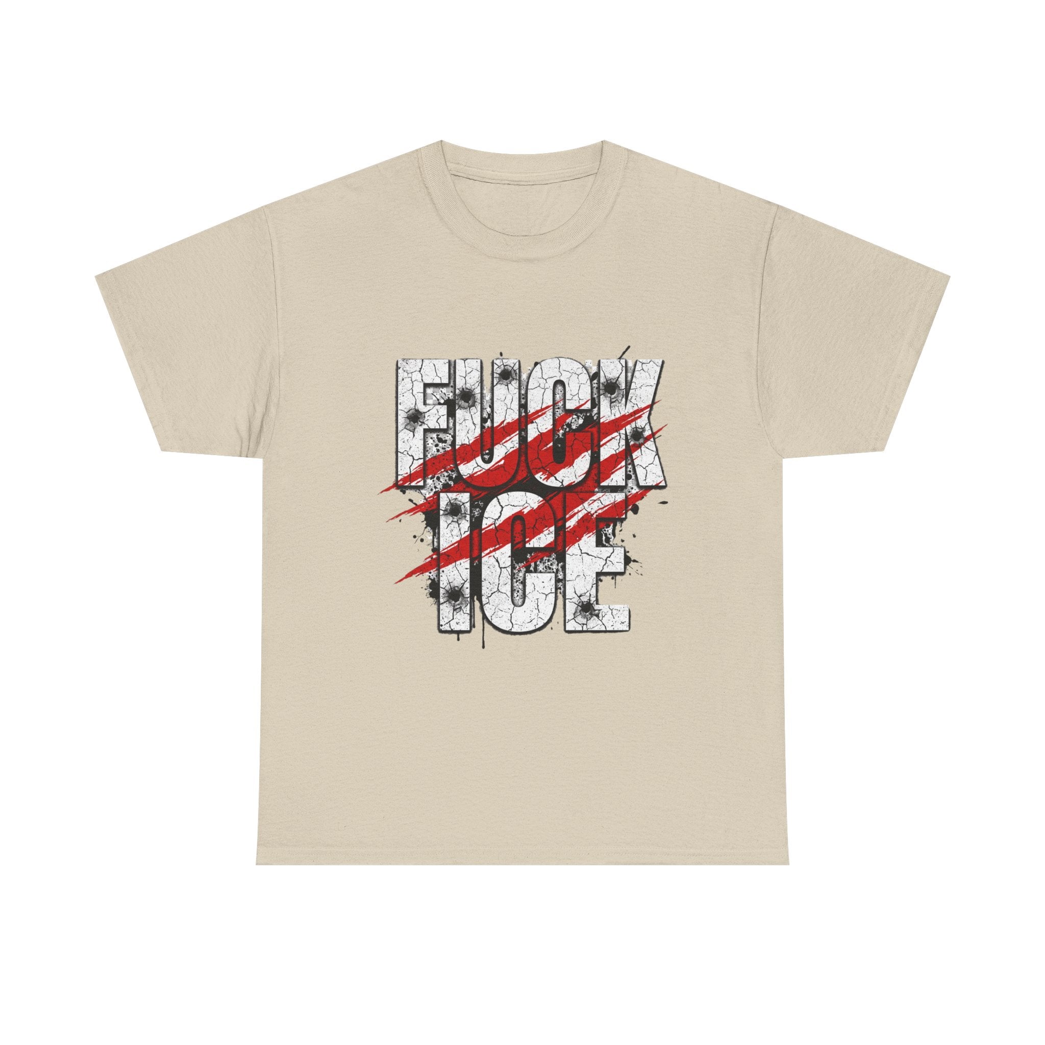 Graphic Tee — Distressed “F*** ICE” Protest Shirt with Red Slash