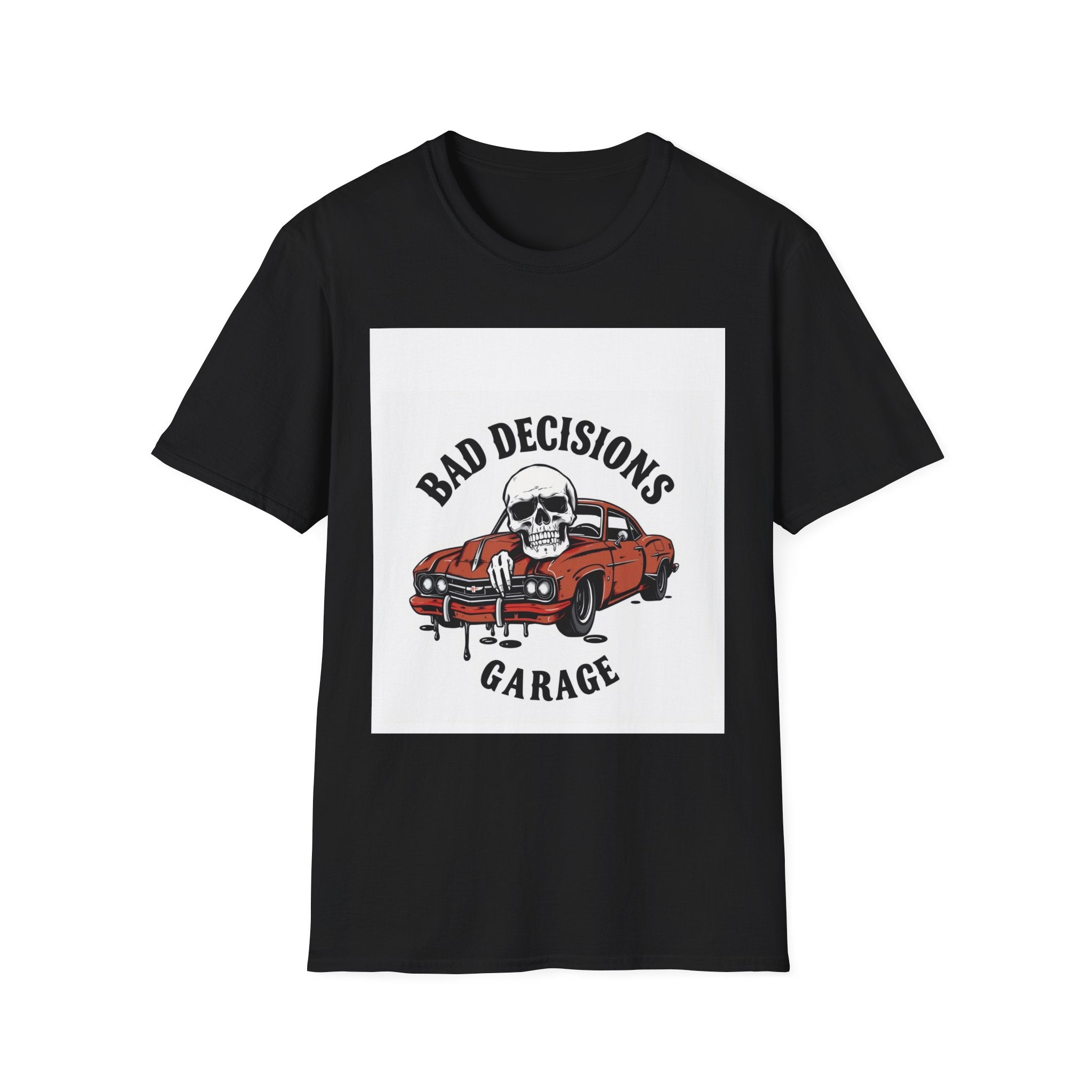 Bad Decisions Garage T-Shirt – Retro Skull & Muscle Car Tee