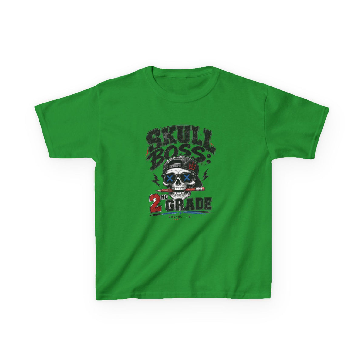 Kids Tee — "Skull Boss 2nd Grade" Back-to-School Graphic Shirt
