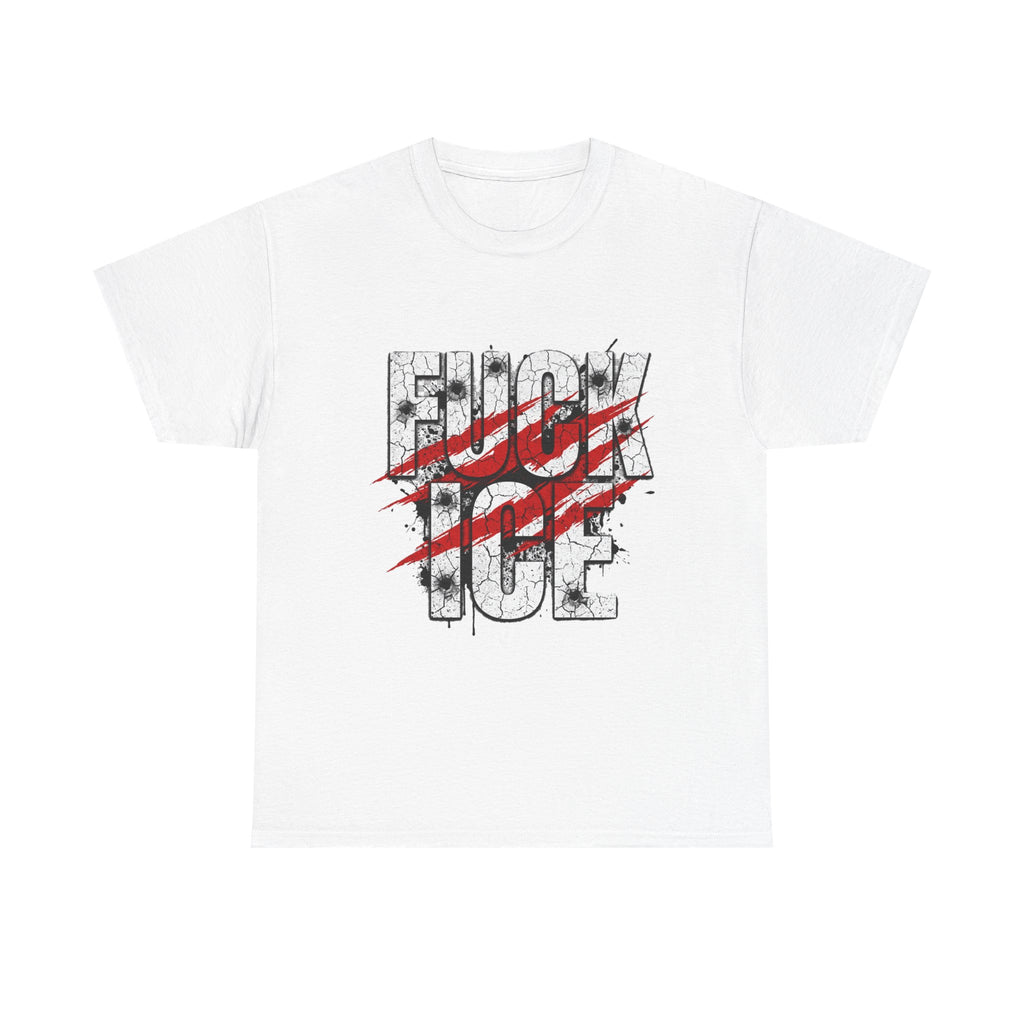 Graphic Tee — Distressed “F*** ICE” Protest Shirt with Red Slash