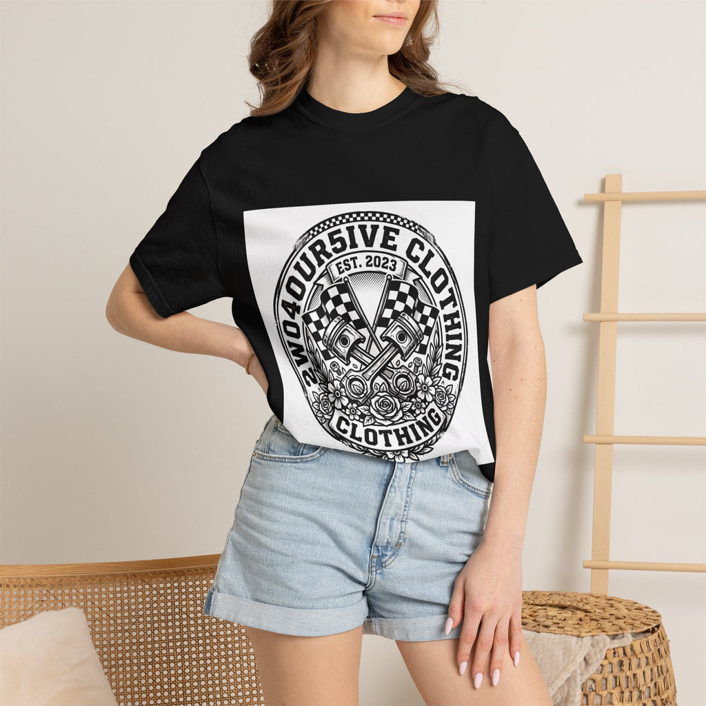 Vintage Racing Crest T-Shirt — '2W04OURSIVE CLOTHING' Graphic Tee