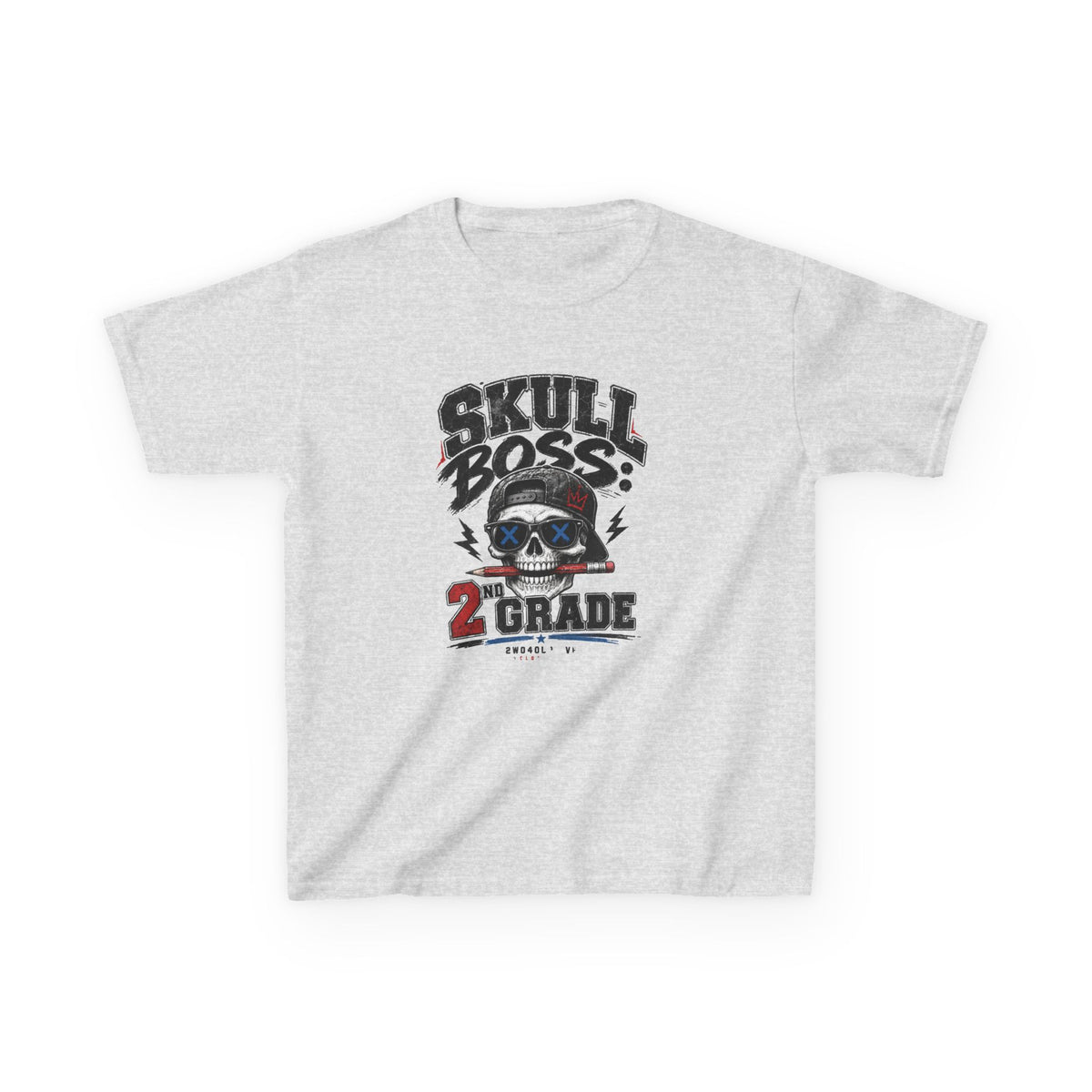 Kids Tee — "Skull Boss 2nd Grade" Back-to-School Graphic Shirt