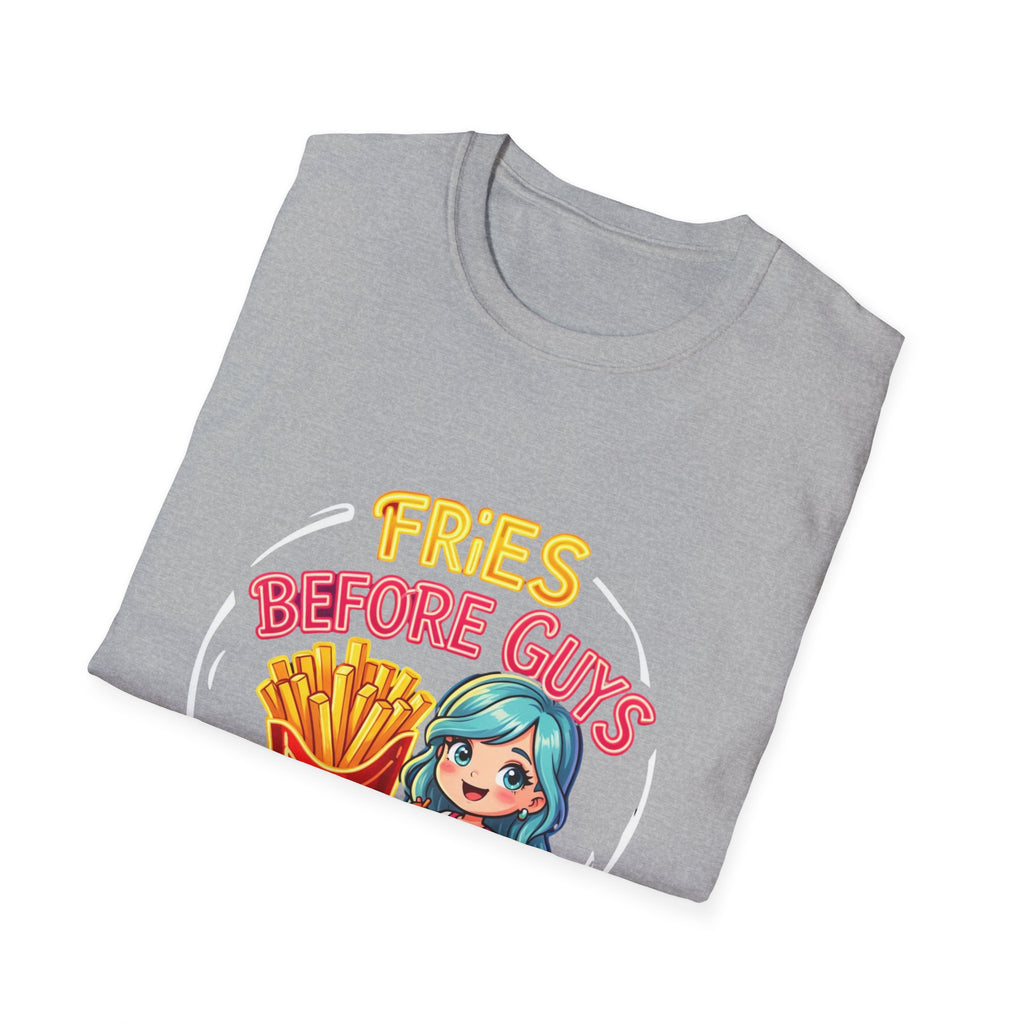 Fries Before Guys Tee — Cute Cartoon French Fry Graphic T-Shirt