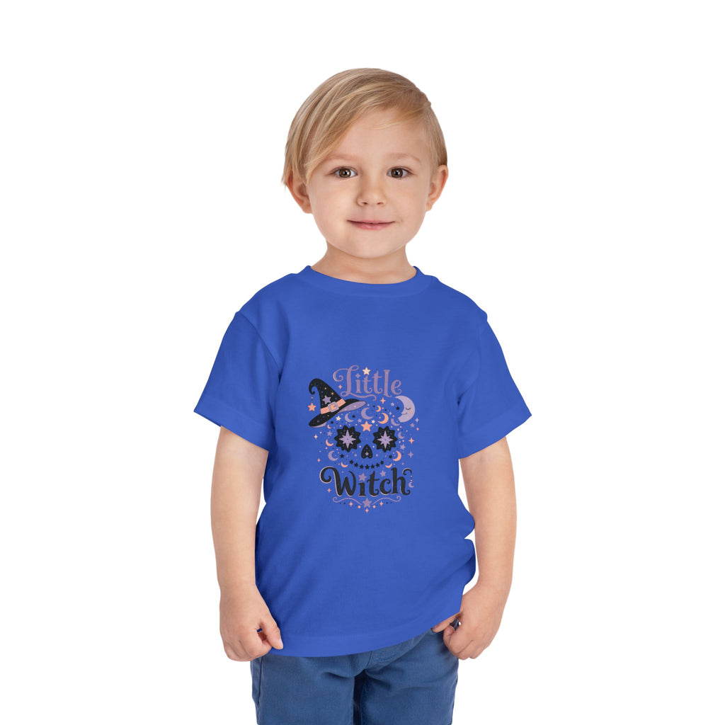 Toddler Tee — "Little Witch" Halloween Skull Hat Graphic