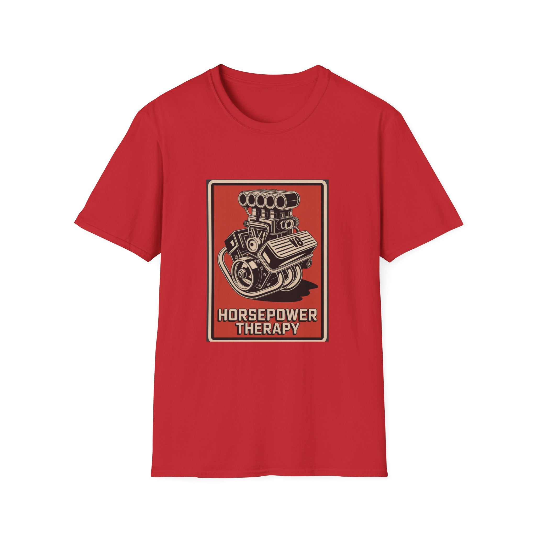 Horsepower Therapy Tee — Vintage V8 Engine Graphic T-Shirt