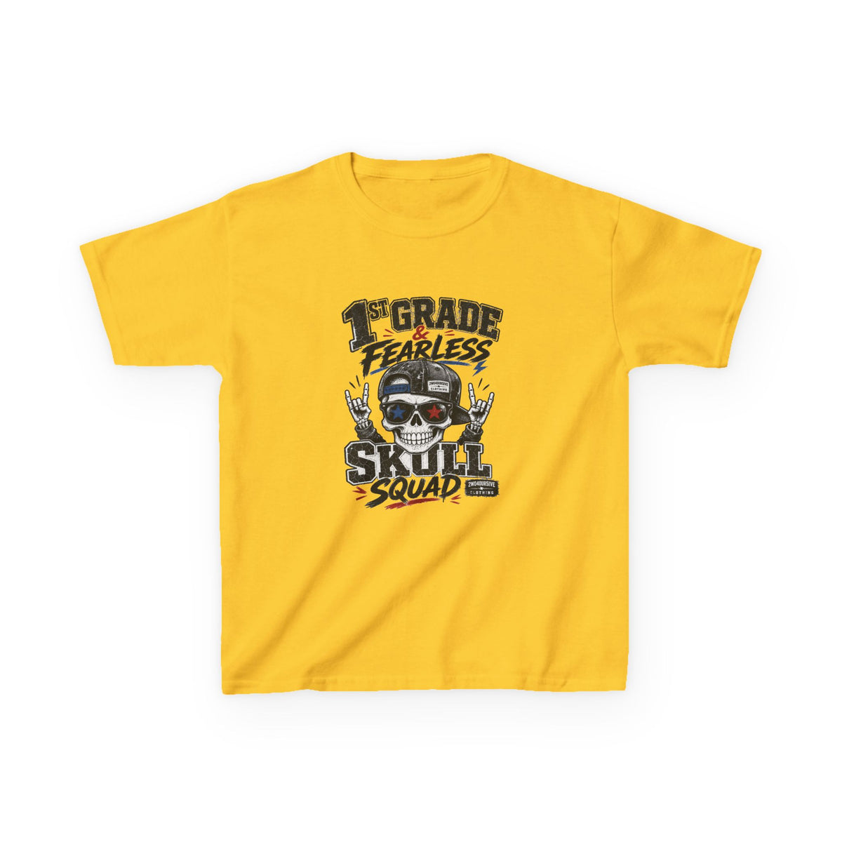 Kids Skull Squad T‑Shirt – 1st Grade Fearless Design