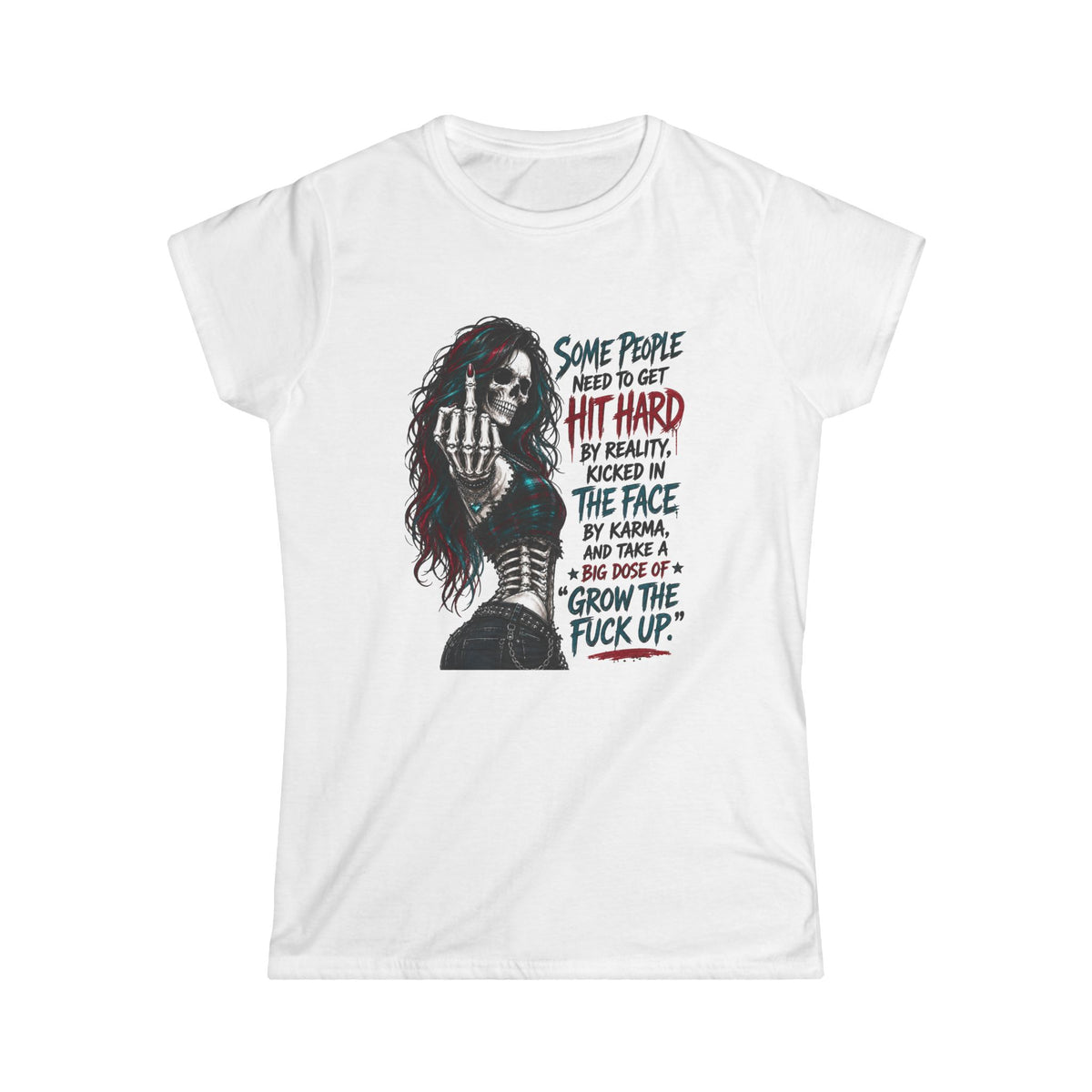 "Some People Need to Be Hit Hard" Edgy Quote Graphic Tee
