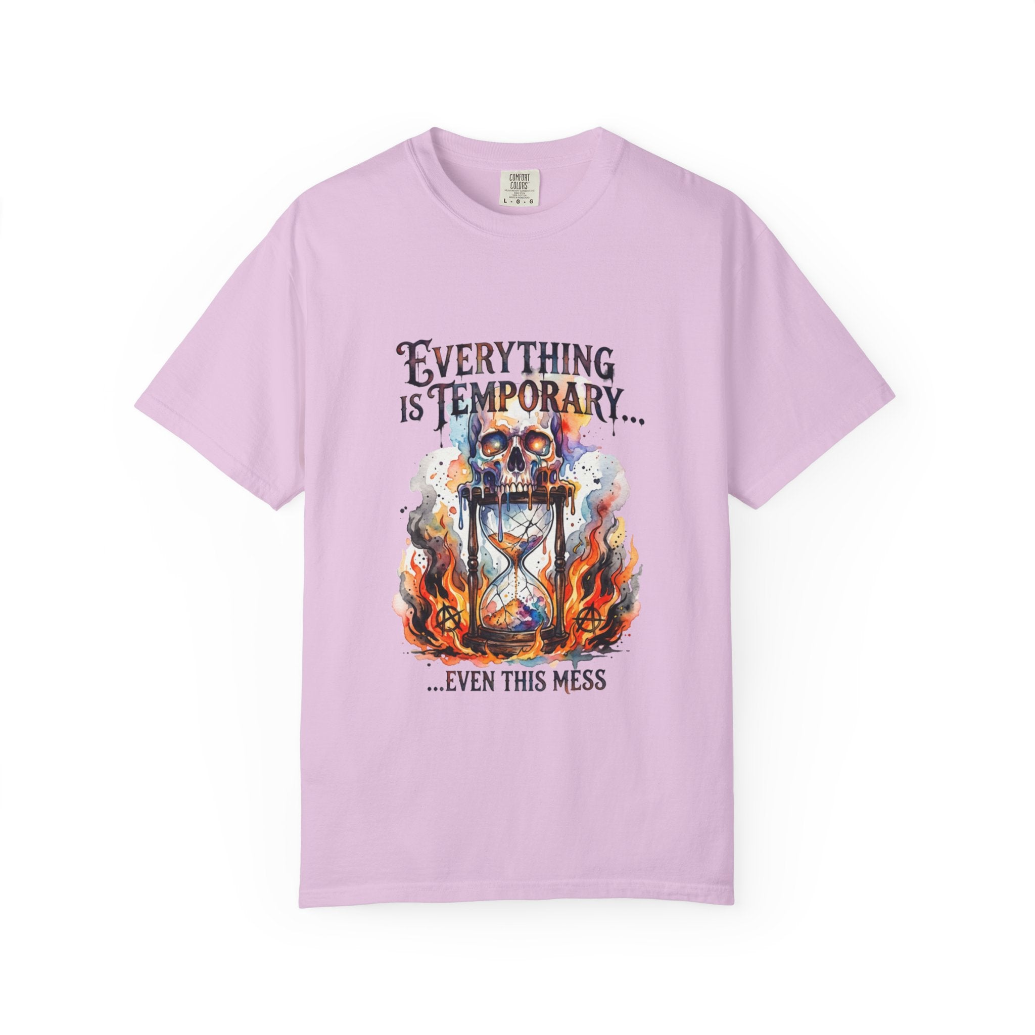 Everything Is Temporary T-Shirt — Skull Hourglass Graphic Tee