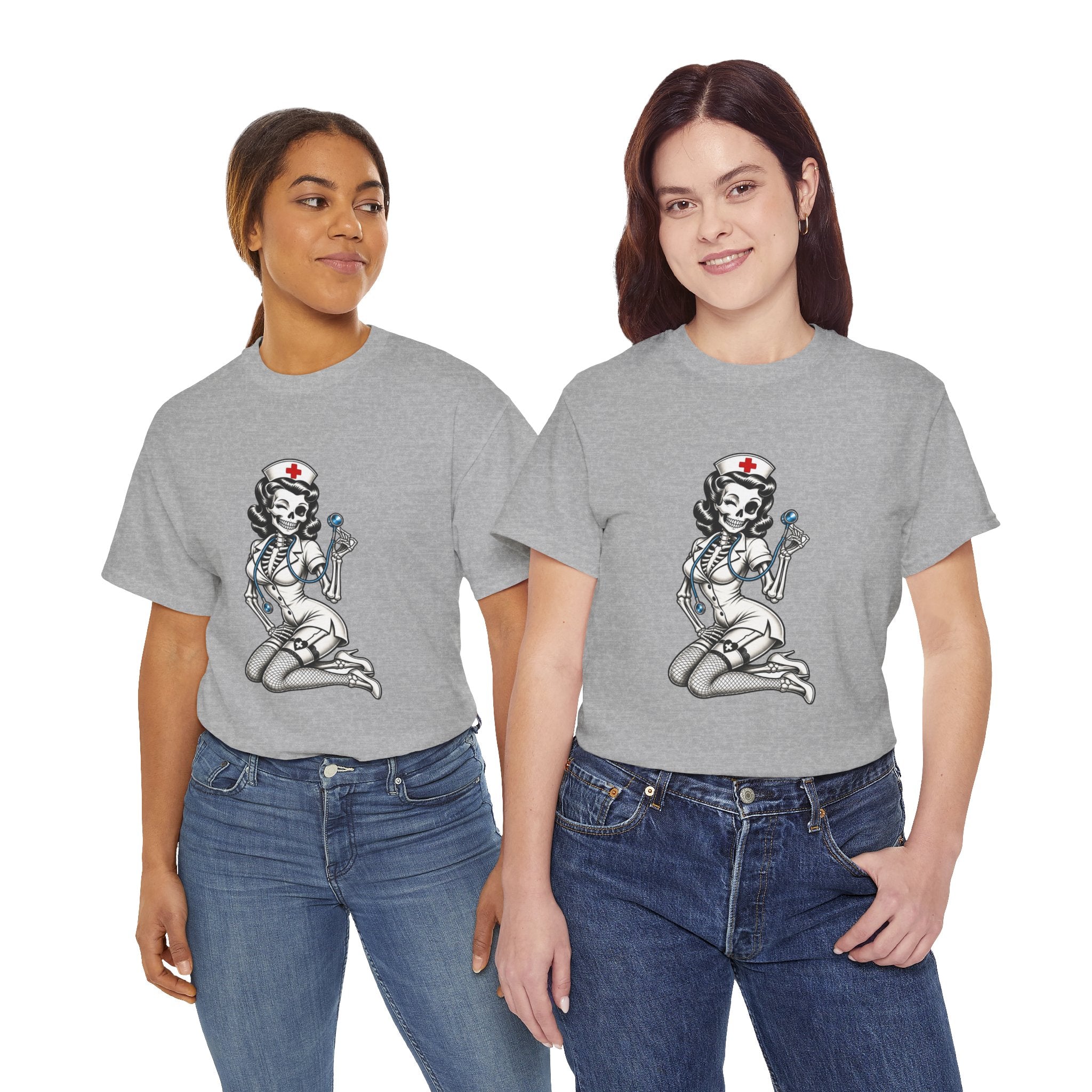 Pin-Up Nurse T-Shirt — Retro Vintage Nurse Girl Graphic Tee