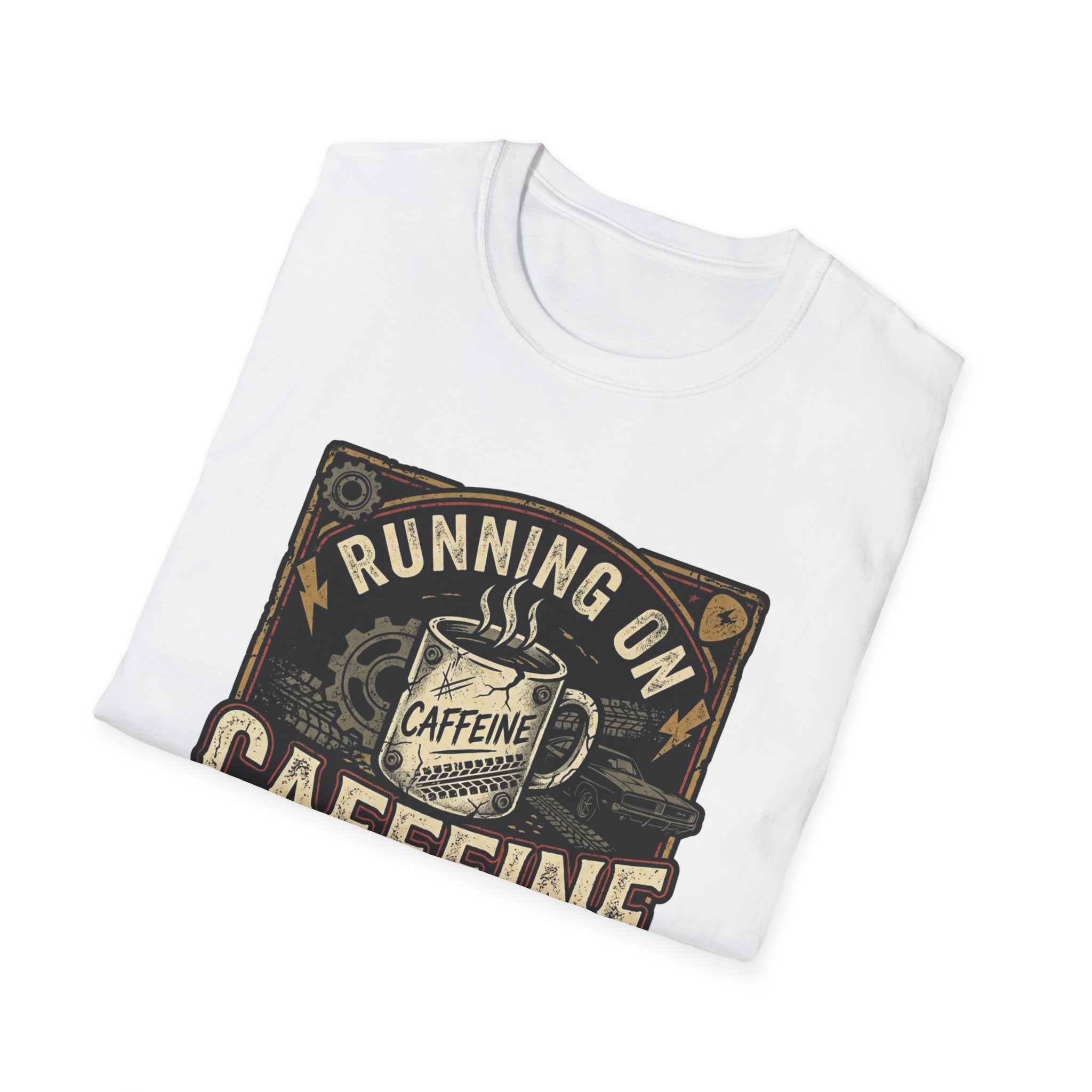 T-Shirt — "Running on Caffeine & Poor Choices" Vintage Coffee Shirt