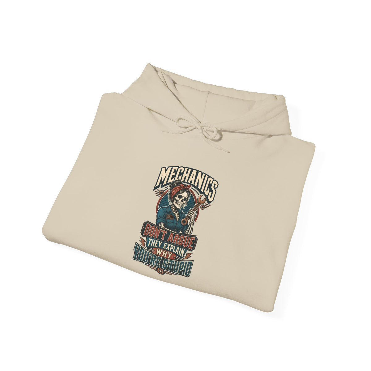 Mechanics Don't Argue Hoodie | Funny Vintage Skeleton Mechanic