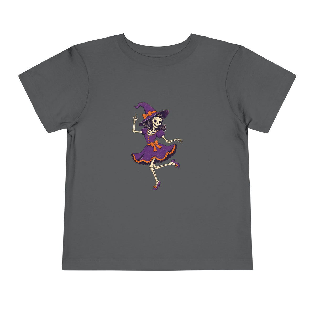 Toddler Witch Skeleton Tee — Cute Dancing Skeleton Halloween Shirt for Kids