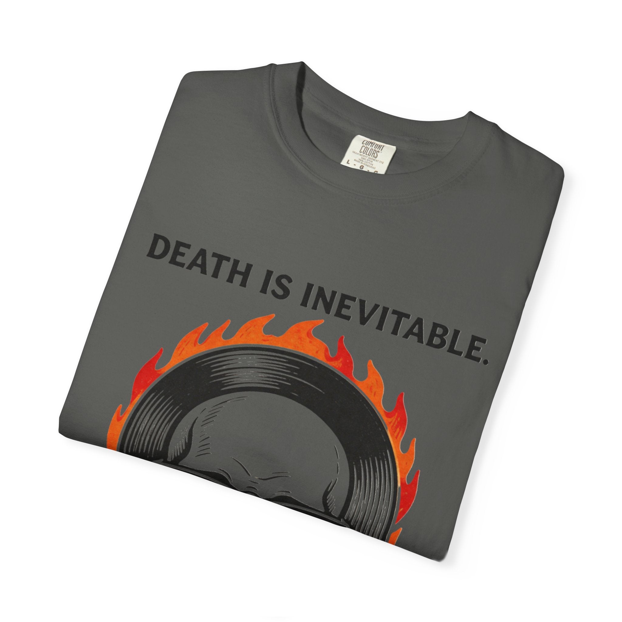 Skull Sunglasses T‑Shirt — "Death Is Inevitable. Boring Is Optional." Graphic Tee