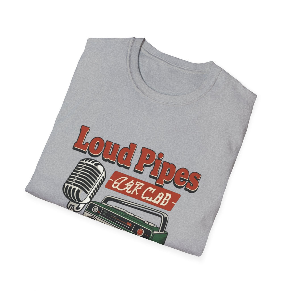 Loud Pipes Radio Club T-Shirt – Vintage Microphone & Boombox "Association" Tee
