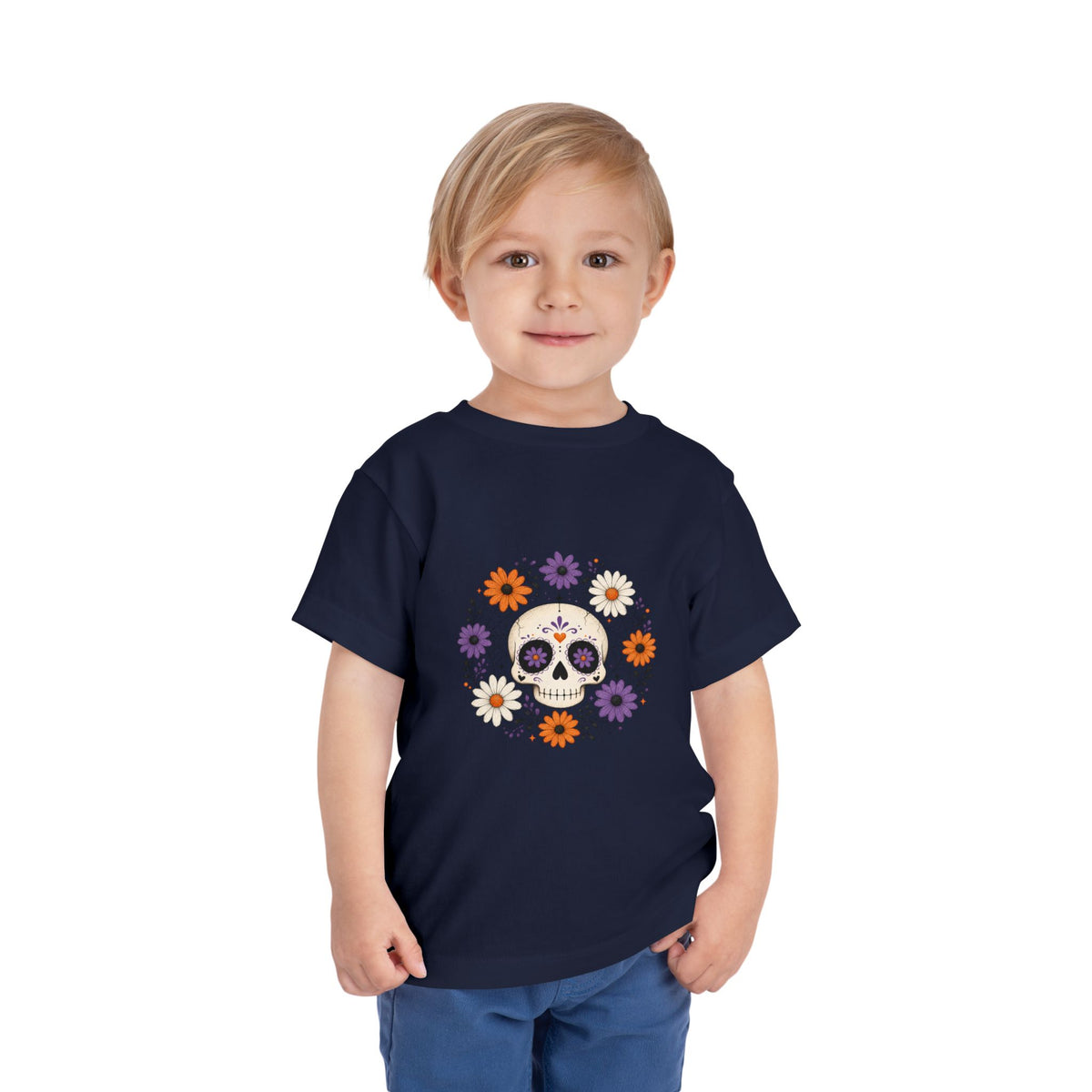 Toddler Tee — Floral Sugar Skull Day of the Dead Kids Shirt