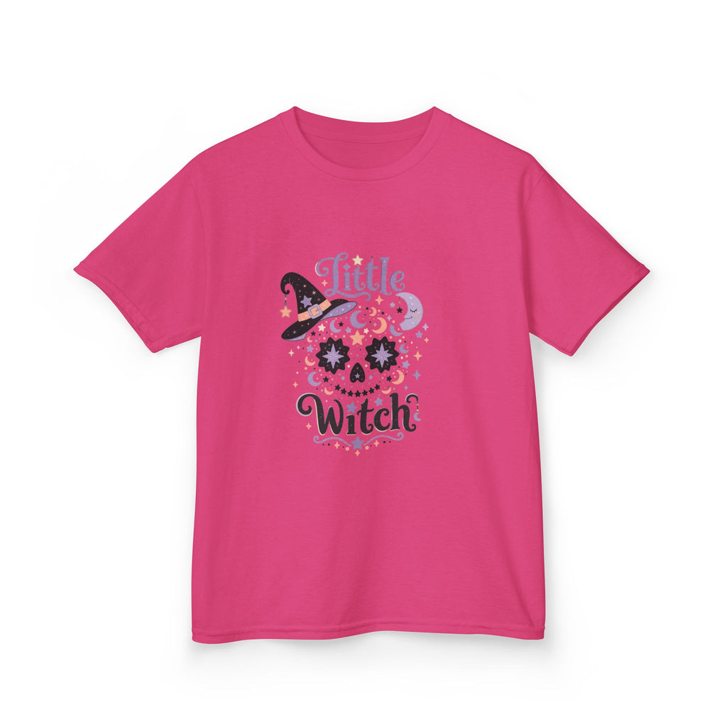 Kids T-Shirt - "Little Witch" Halloween Skull Design