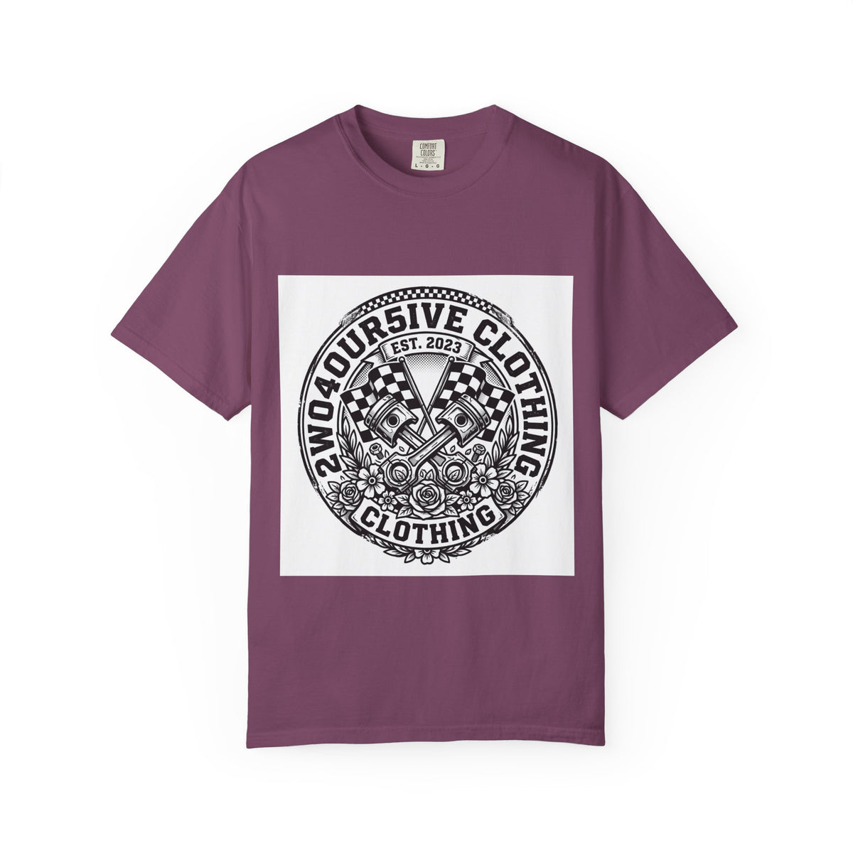 Vintage Racing Crest T-Shirt — '2W04OURSIVE CLOTHING' Graphic Tee