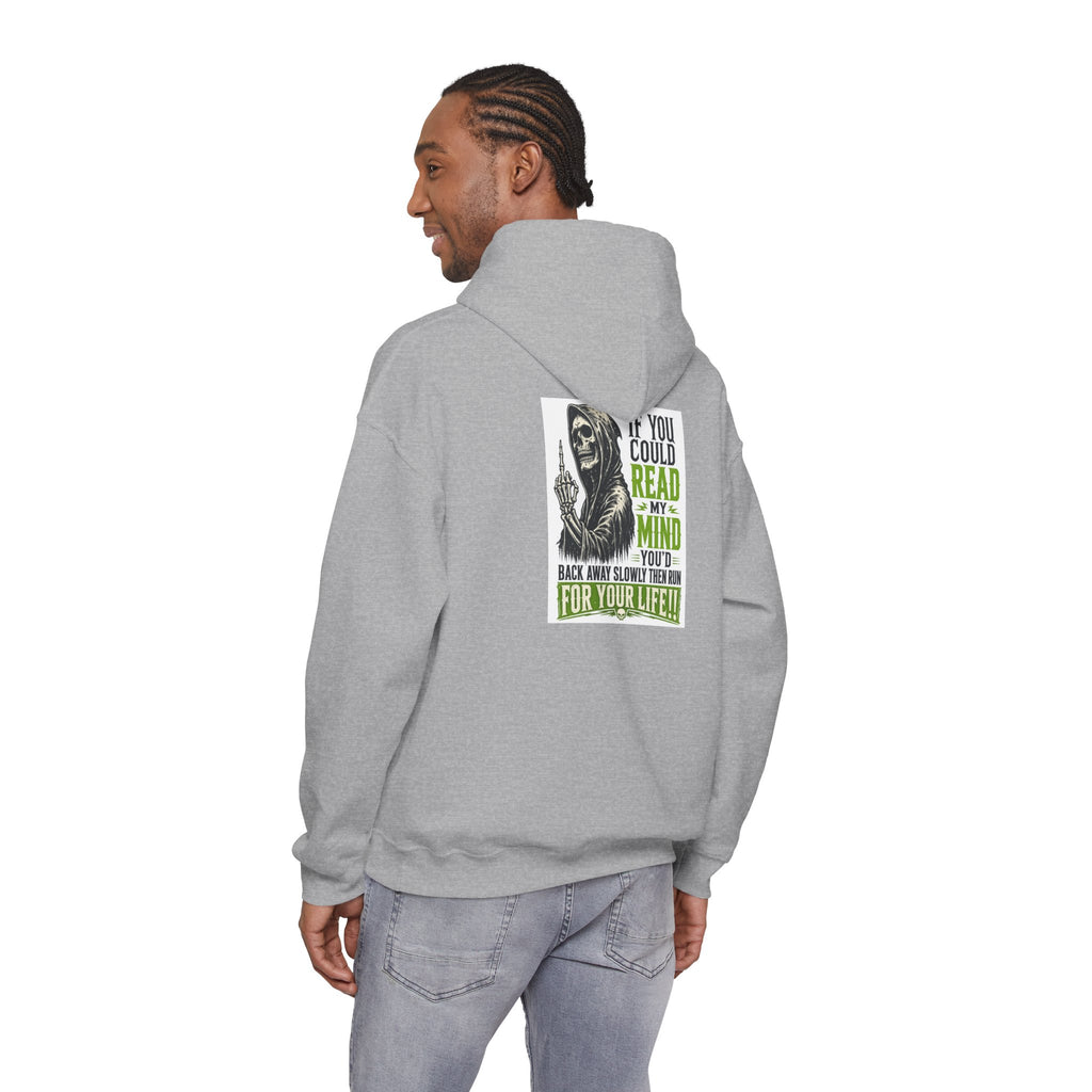 Reaper Graphic Hoodie — "You Could Read My Mind" Dark Humor Pullover