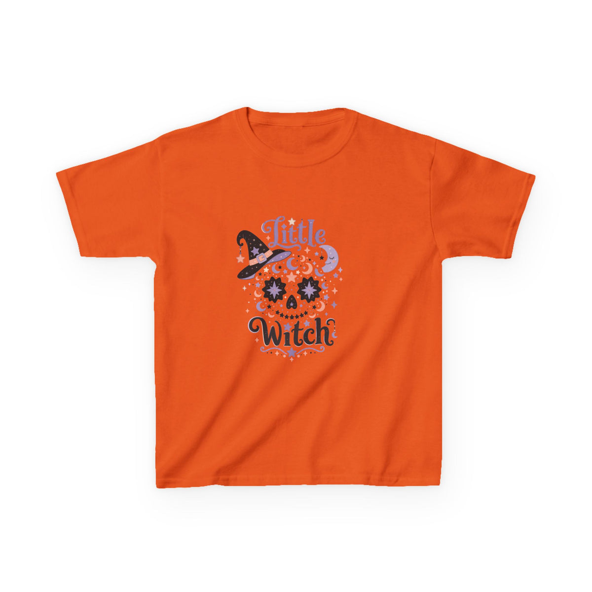 Kids T-Shirt - "Little Witch" Halloween Skull Design