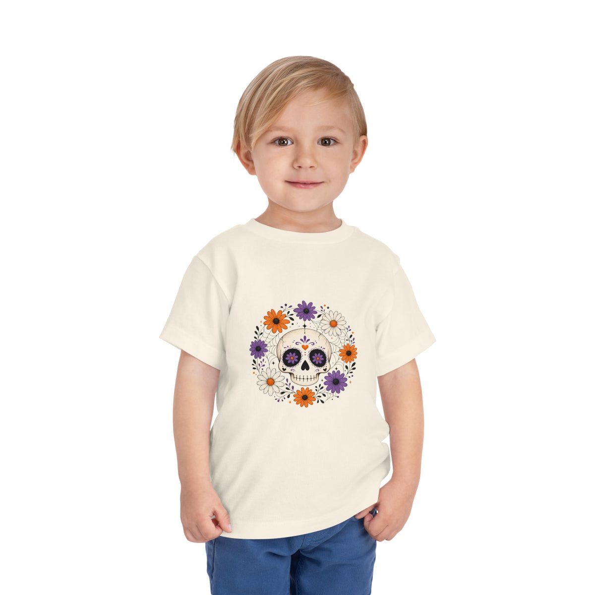 Toddler Tee — Floral Sugar Skull Day of the Dead Kids Shirt