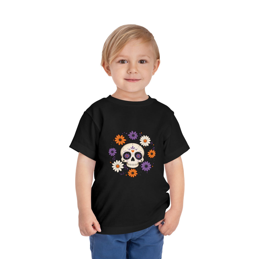 Toddler Tee — Floral Sugar Skull Day of the Dead Kids Shirt