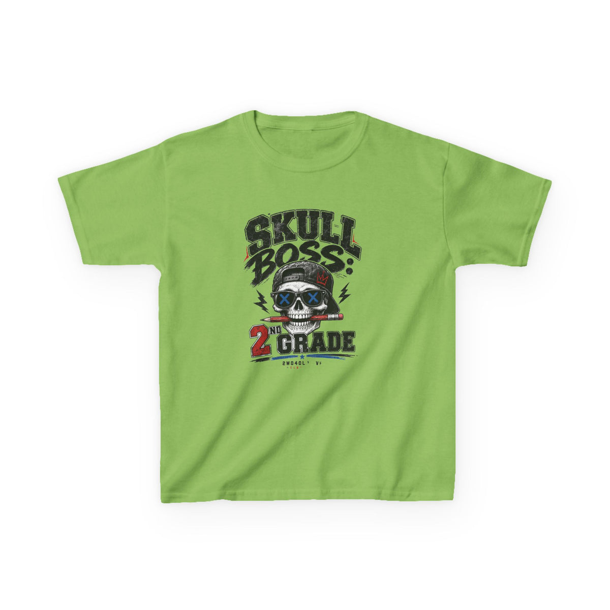 Kids Tee — "Skull Boss 2nd Grade" Back-to-School Graphic Shirt